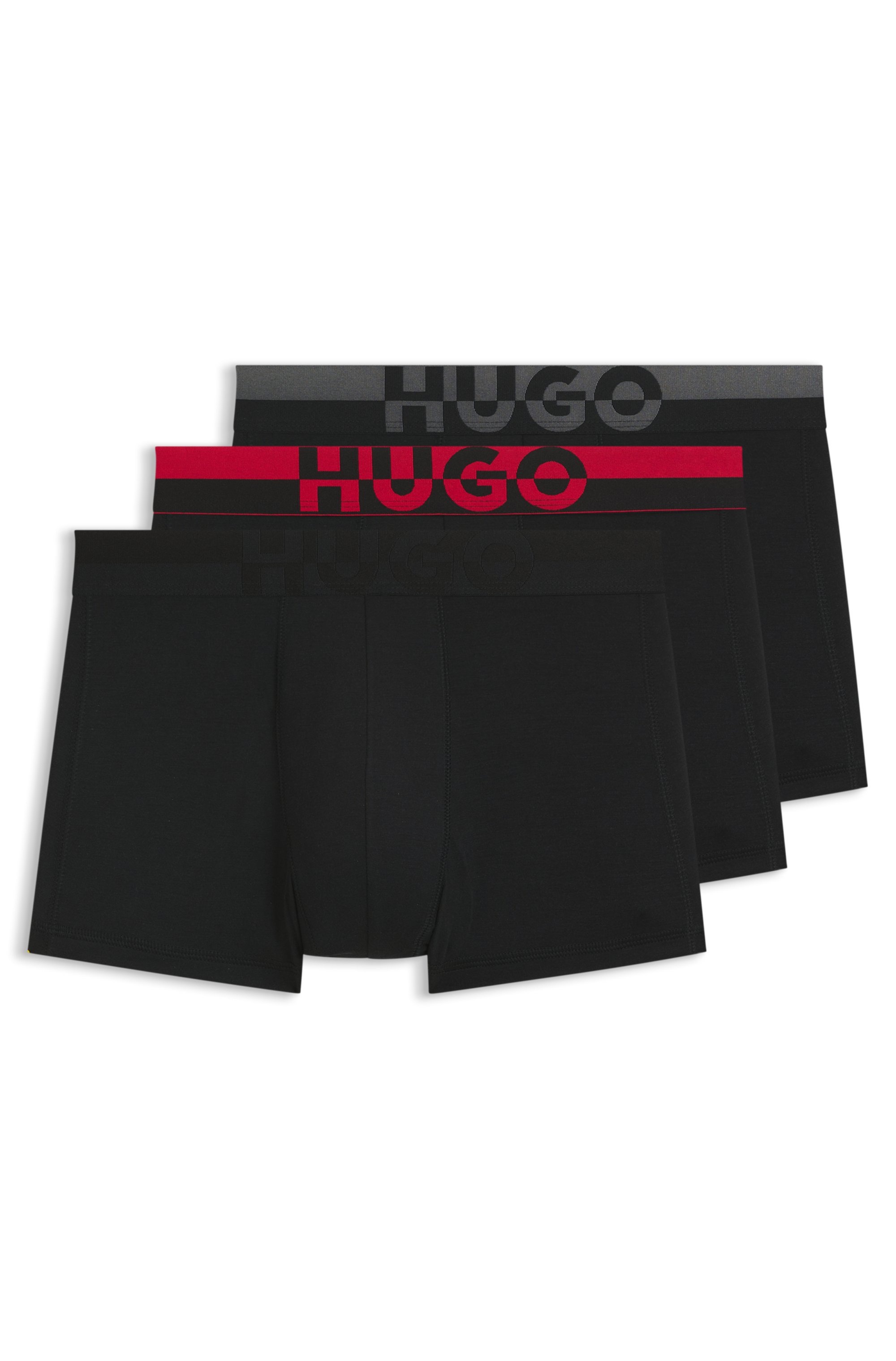 HUGO Underwear Boxershorts »TRUNK TR. SPLIT LOGO«, (3 St.), enganliegend, kurzes Bein