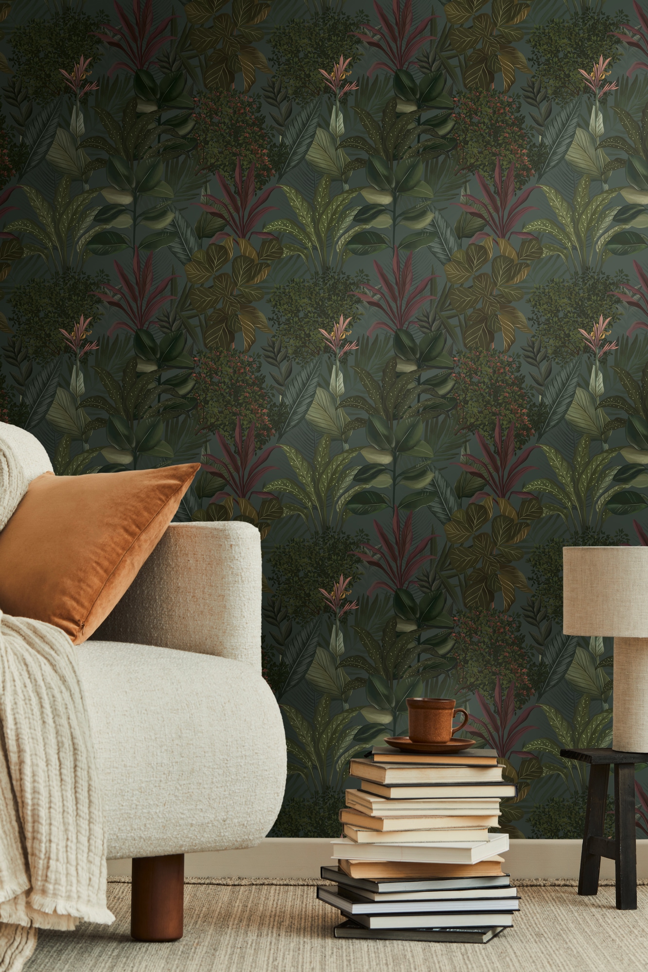 living walls Vliestapete »Drawn Into Nature Dschungel-Tapete Mustertapete« matt strukturiert Vliestapete Dschungel für Schlafzimmer Küche Wohnzimmer Dschungel Flur