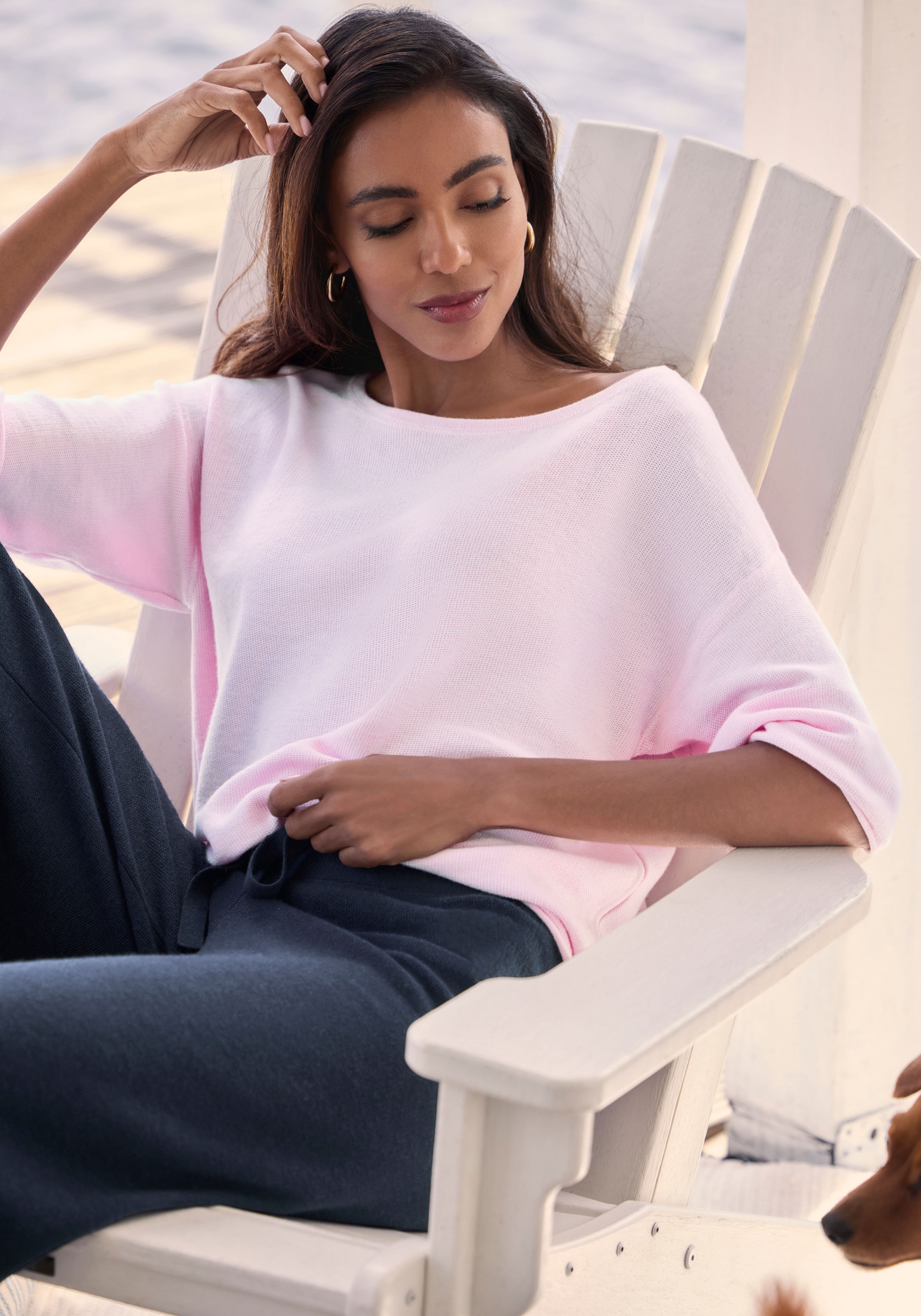 Elbsand 3/4-Arm-Shirt mit U-Boot Ausschnitt, Loungewear