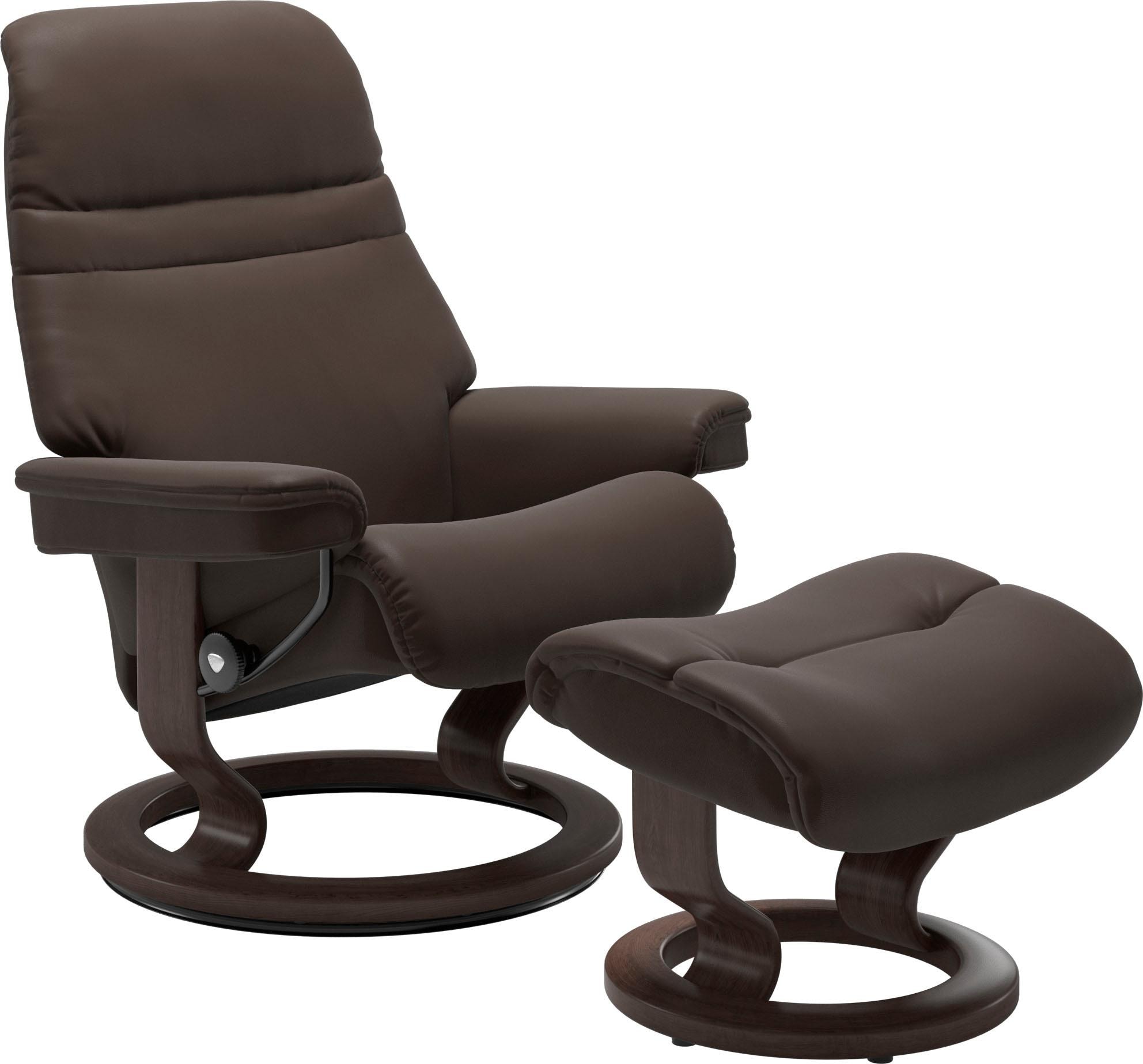 Stressless® Relaxsessel »Sunrise«, (Set, Relaxsessel mit Hocker), mit Classic Base, Größe S, Gestell Wenge