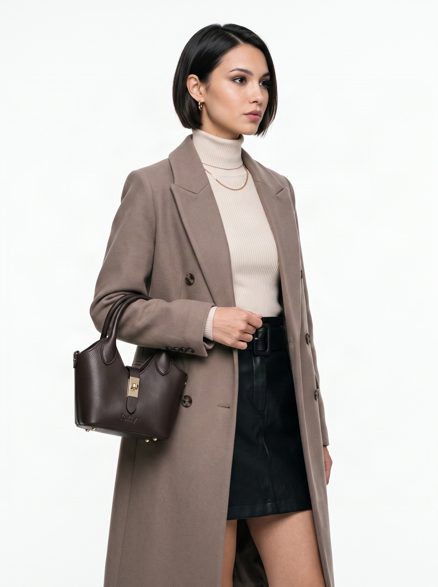 forty° Henkeltasche »FORTY° Damen LANVERRA - S echt Leder, Made in Italy« echt Leder, Made in Italy