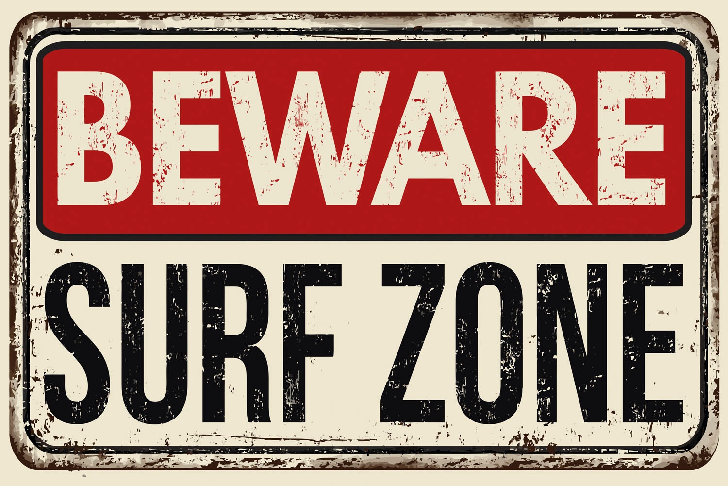 queence Metallbild »Beware« Schriftzug | Schriftzüge 1 Stk. tlg. Stahlschilder