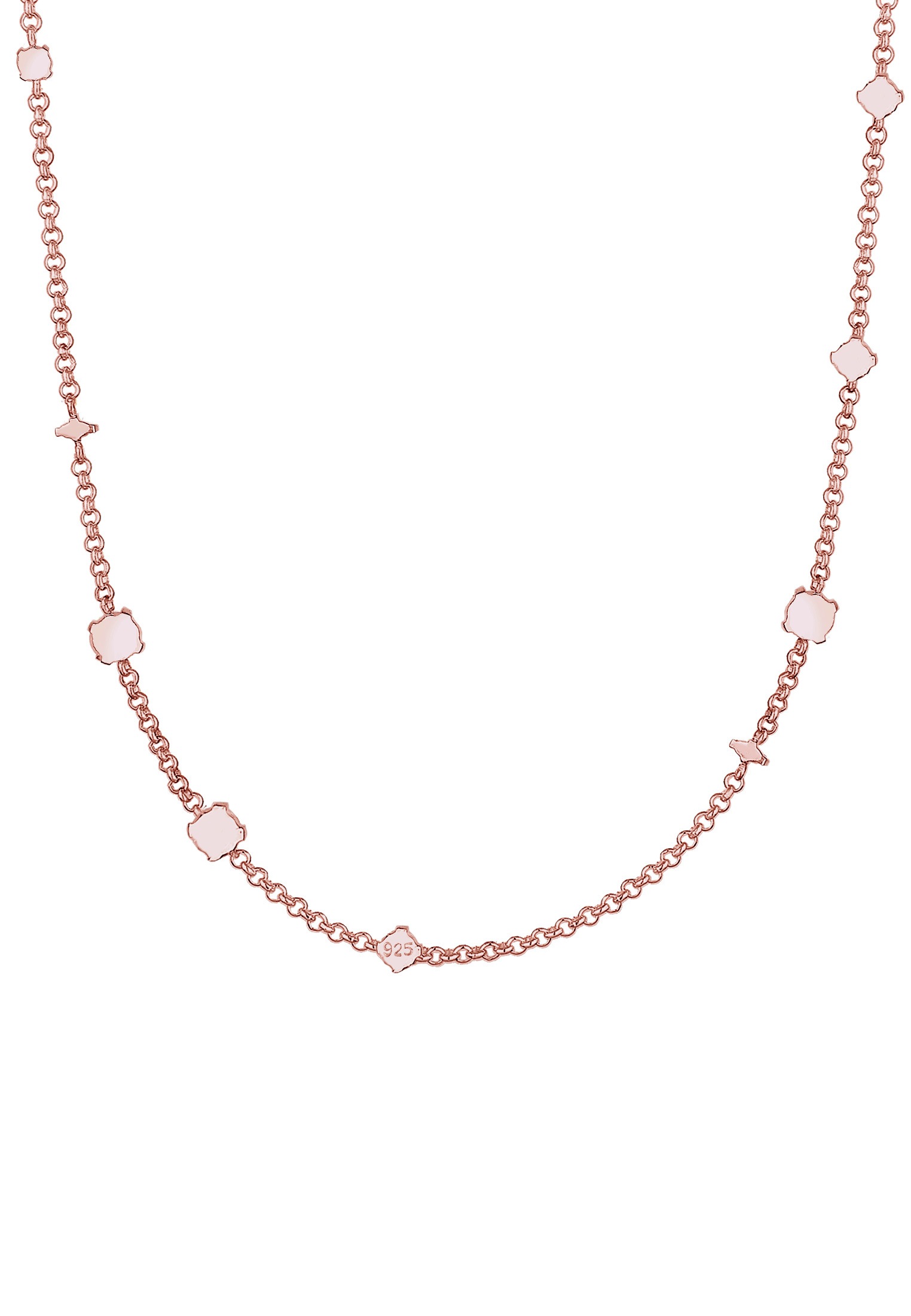 Elli Premium Silberkette »Halskette Synthetischer Opal Weiß 925 Sterling Silber vergoldet«
