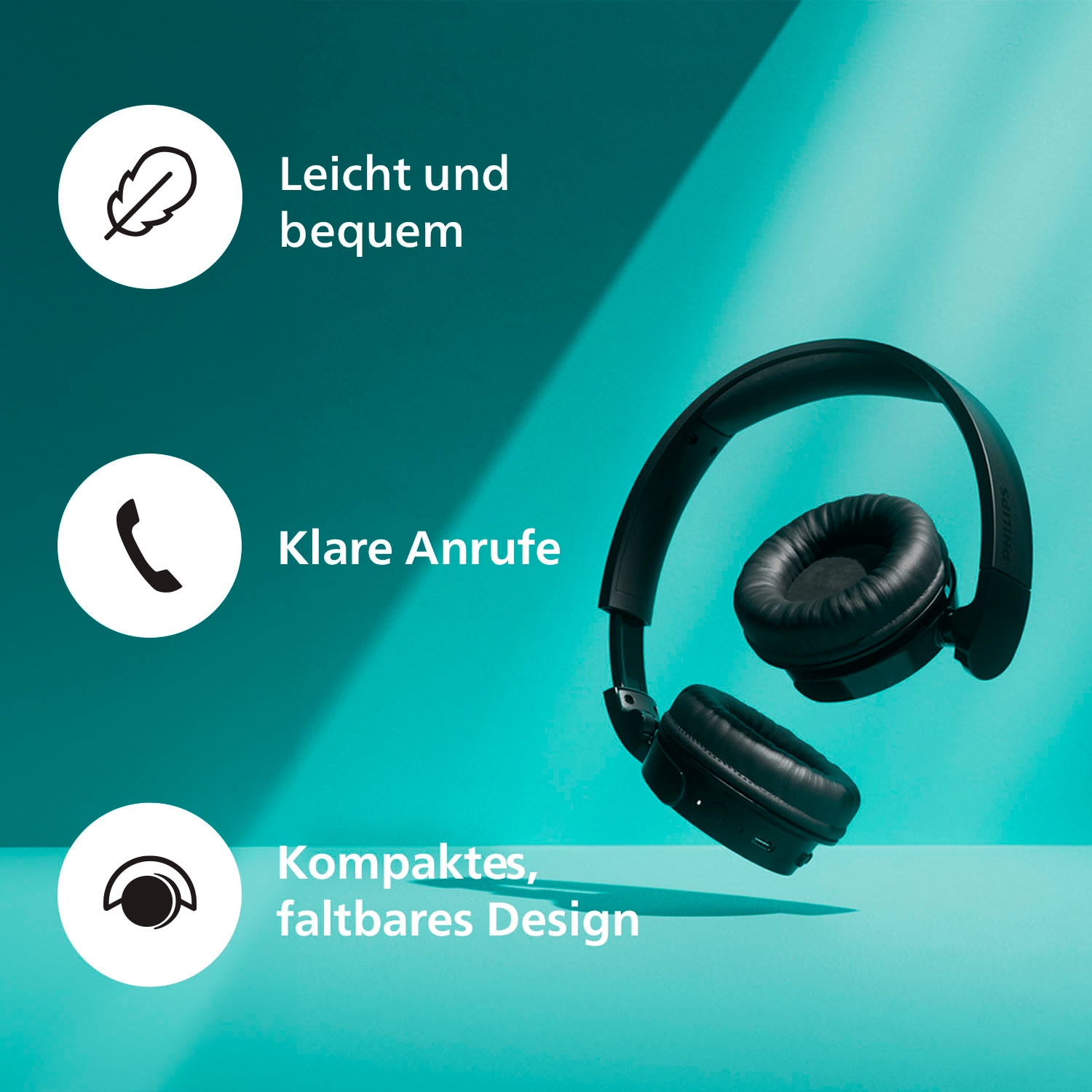 Philips On-Ear-Kopfhörer »TAH4209«, Bluetooth-A2DP Bluetooth-AVRCP Bluetooth-HFP, Geräuschisolierung-Multi-Point-Verbindung-Sprachsteuerung-integrierte Steuerung für Anrufe und Musik