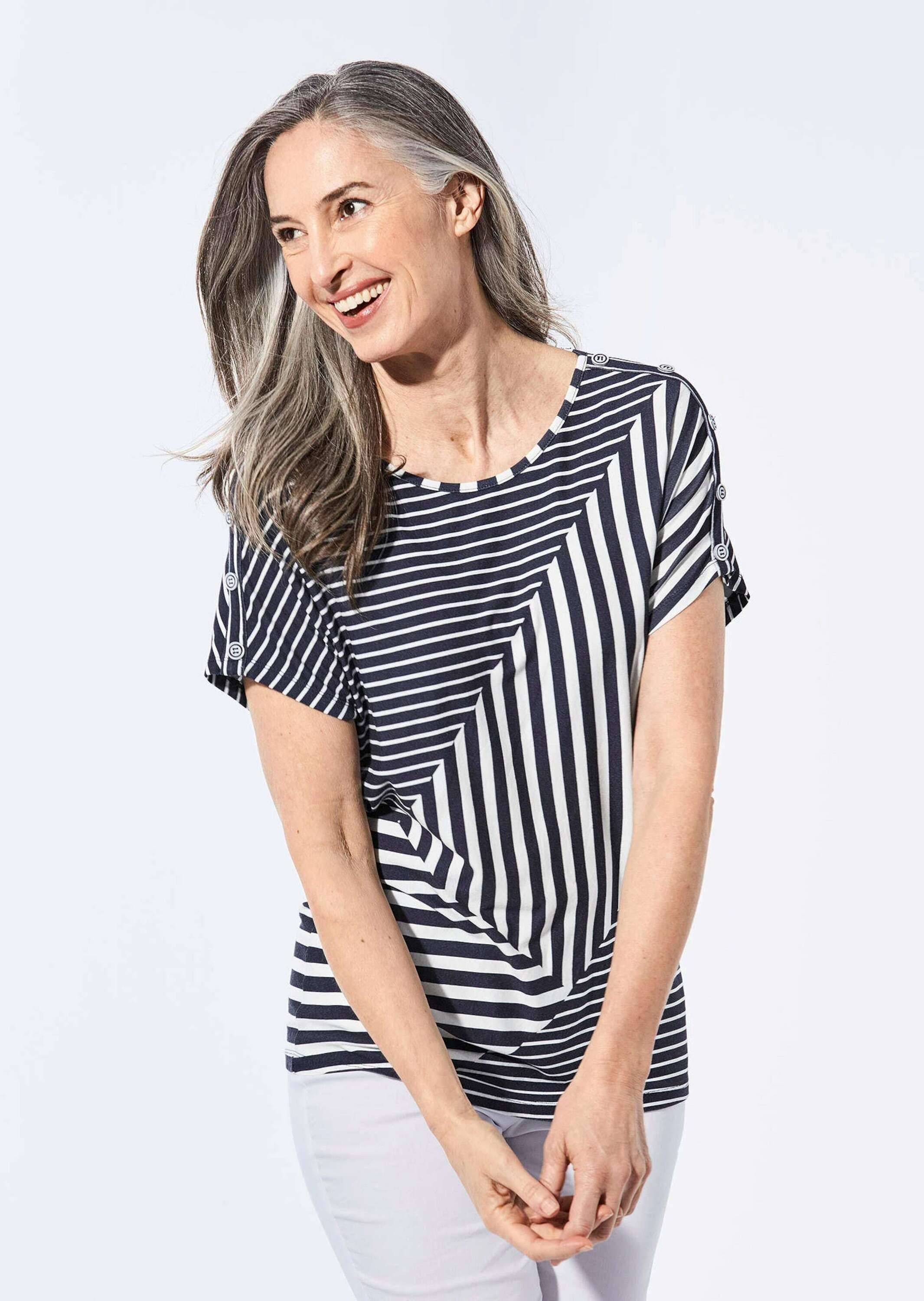 GOLDNER Kurzarmshirt »Kurzgröße Shirt mit U-Boot-Ausschnitt«