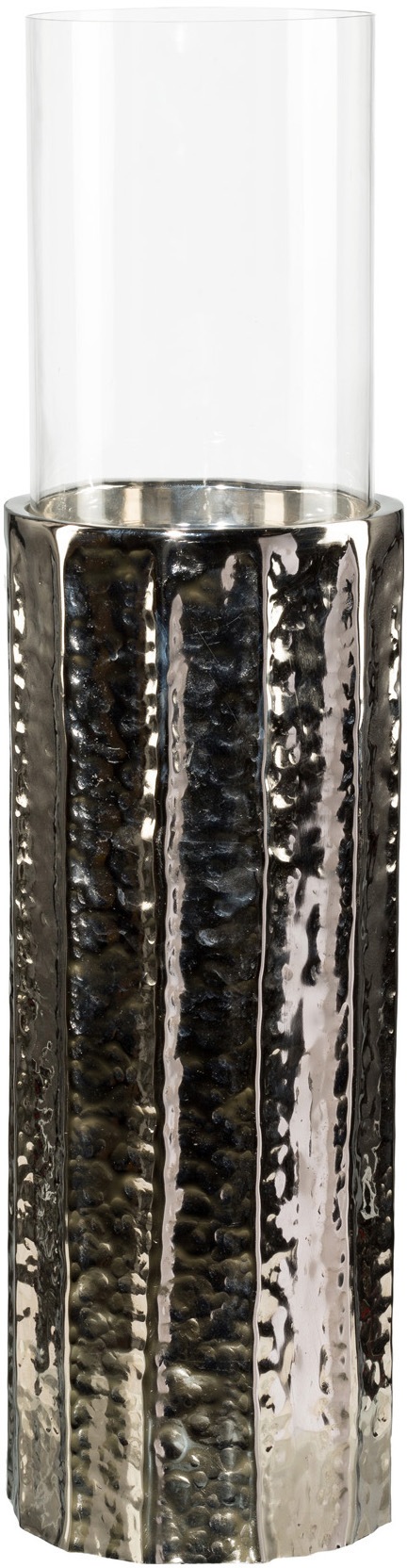 Creativ Deco Windlicht mit schimmerndem Effekt in silberfarben, Größe B/H/T: 60 cm