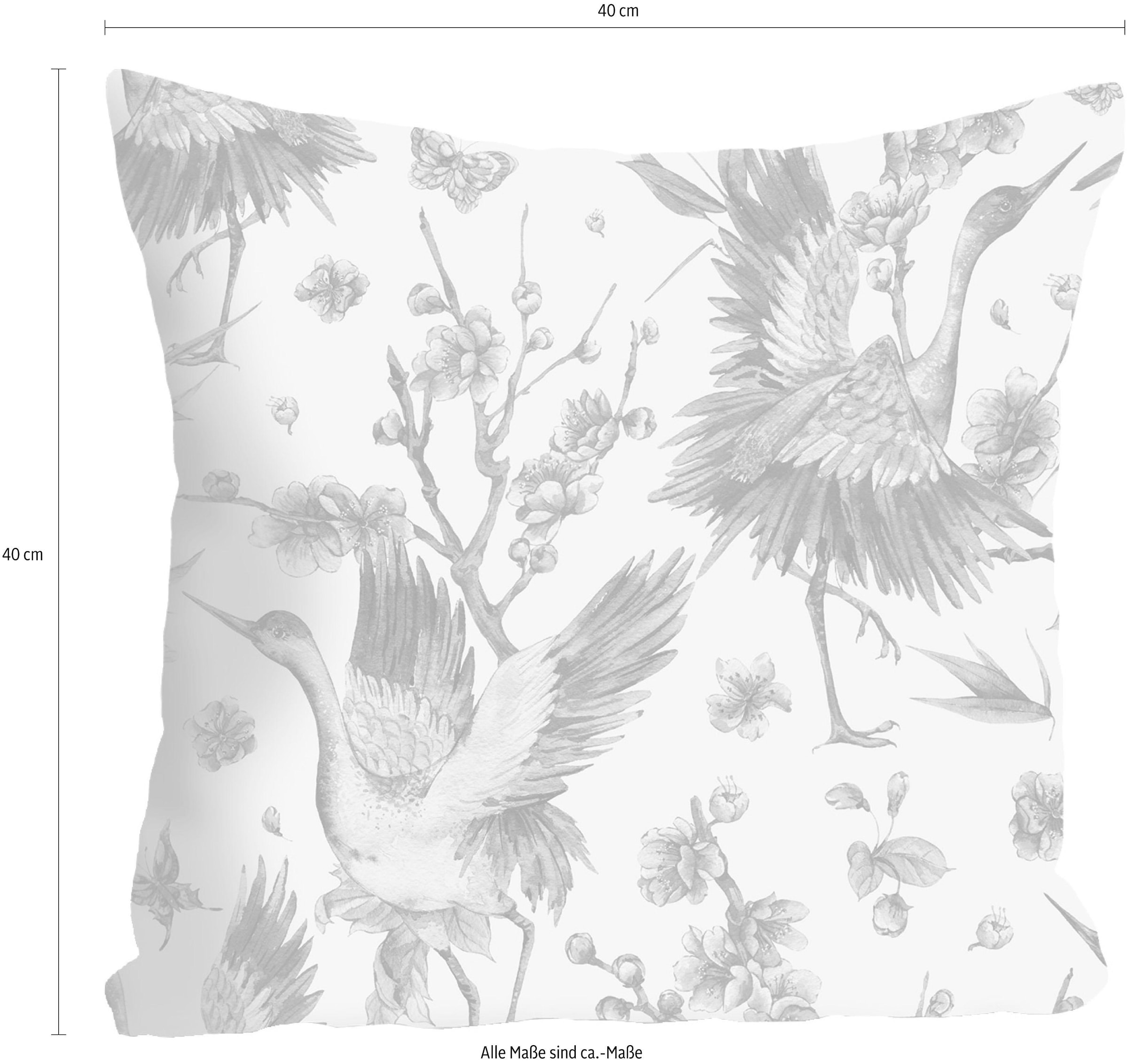 queence Dekokissen »Rosenblüte« Kissenhülle ohne Füllung, 1 Stück