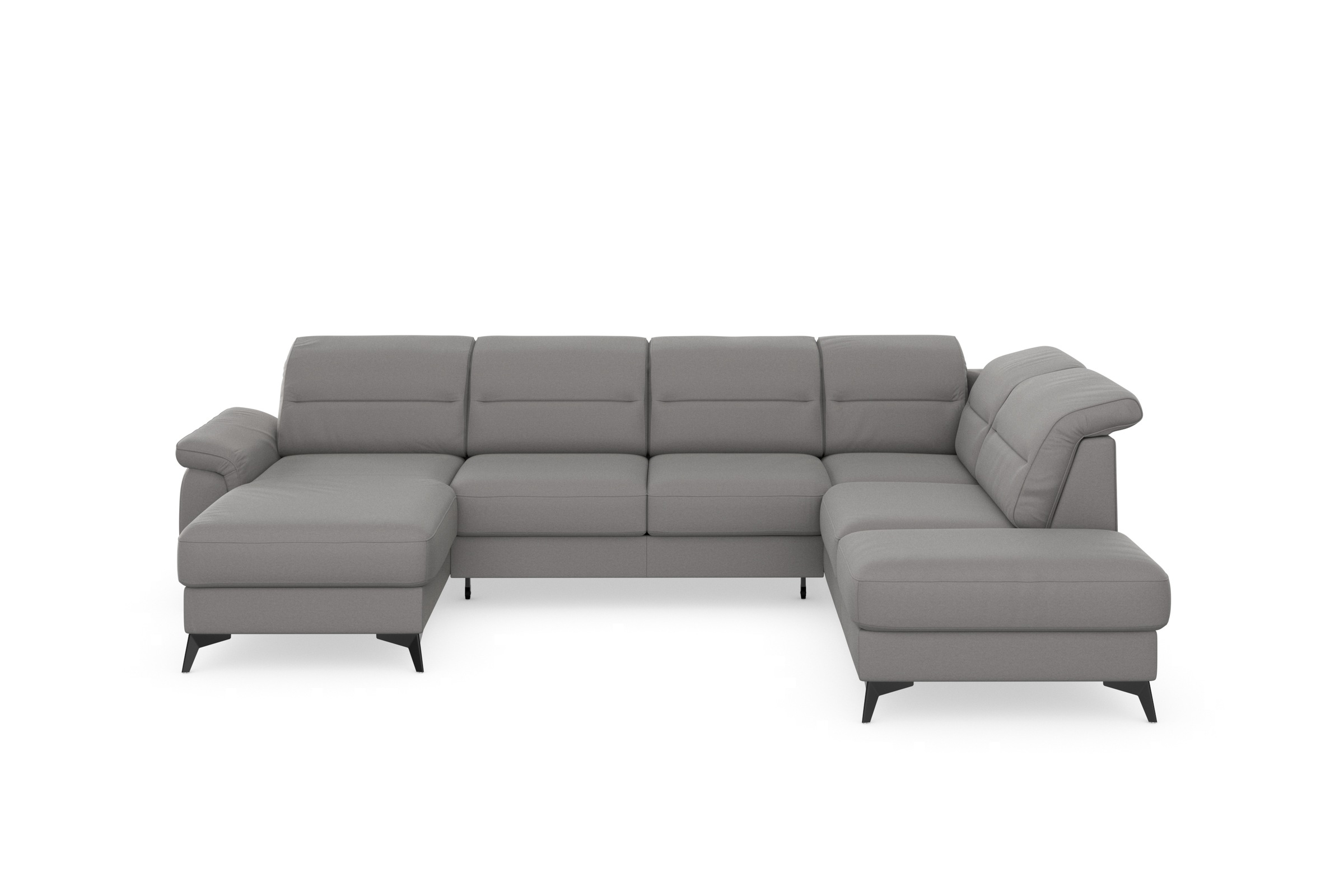 sit&more Wohnlandschaft »Sinatra U-Form«, optional mit Kopfteilverstellung und Armteilfunktion, Metallfüße