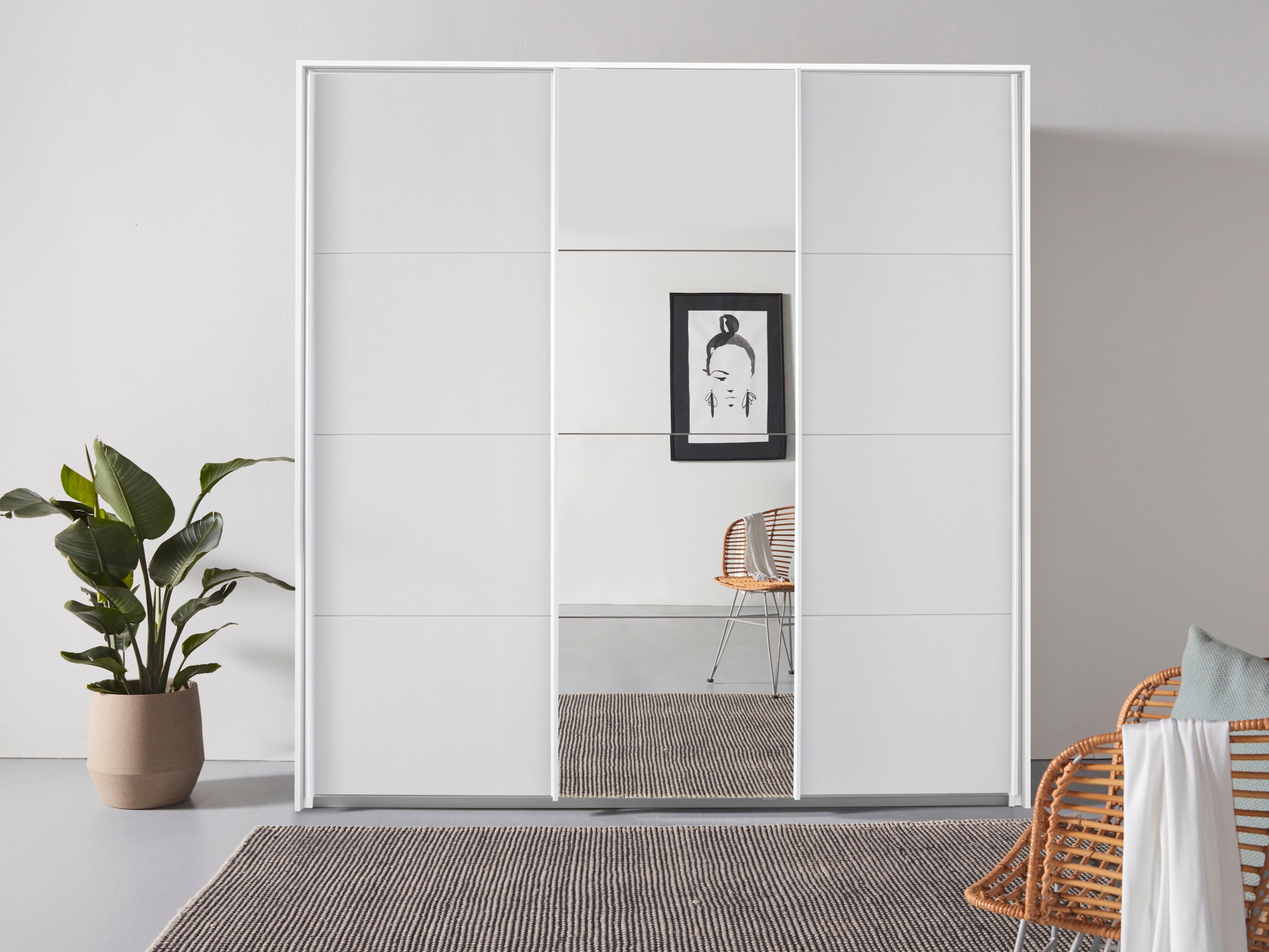 OTTO home Kleiderschrank »Mehrzweckschrank Aktenschrank Möbel Mietswohnung Schlafzimmer OTELI« Breiten 211/278/323/368 cm Höhen 214/233 cm,  inkl. Passepartout optional mit Beleuchtung MADE IN GERMANY