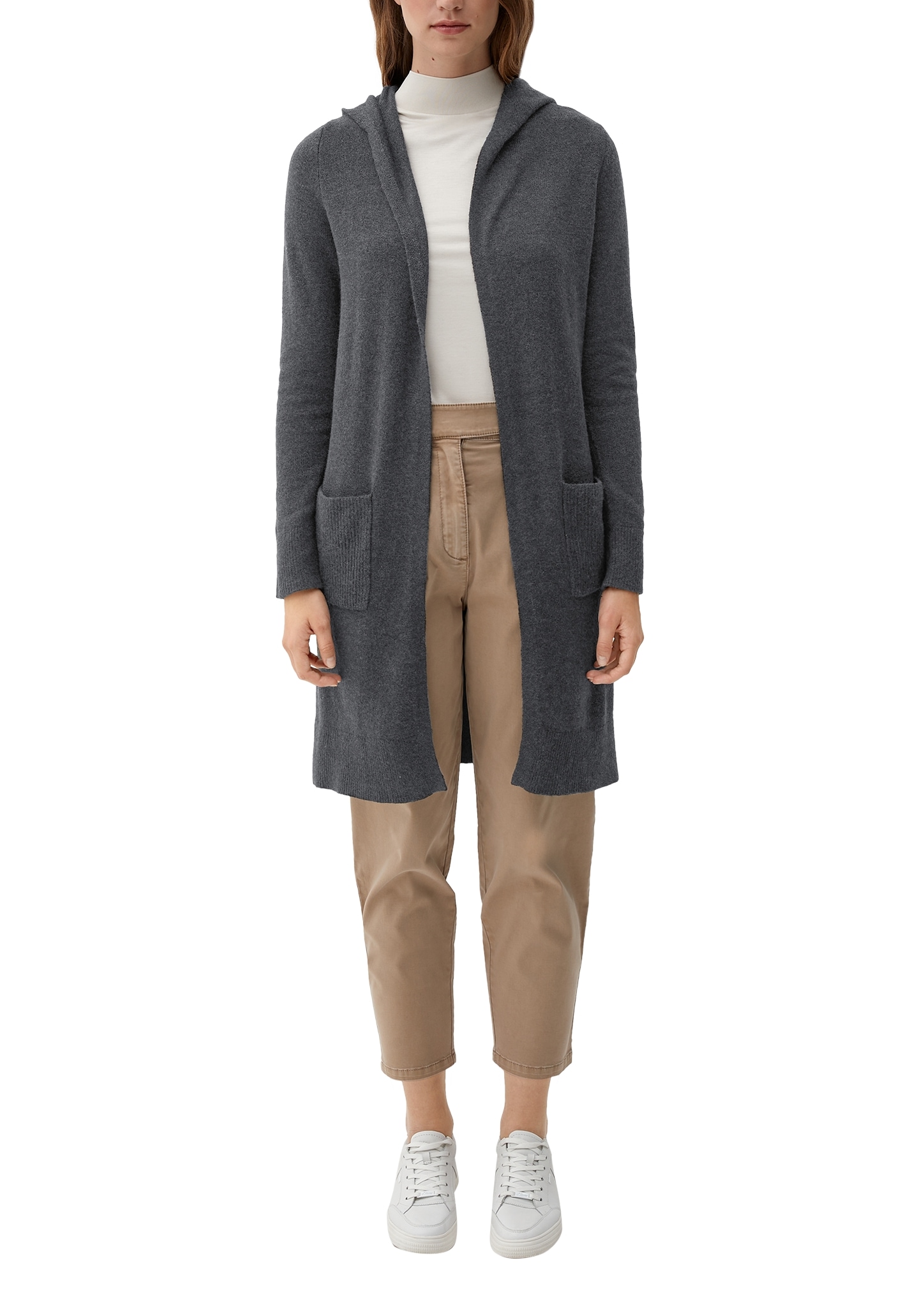 s.Oliver Kapuzenstrickjacke, ohne Verschluss, mit Seitentaschen