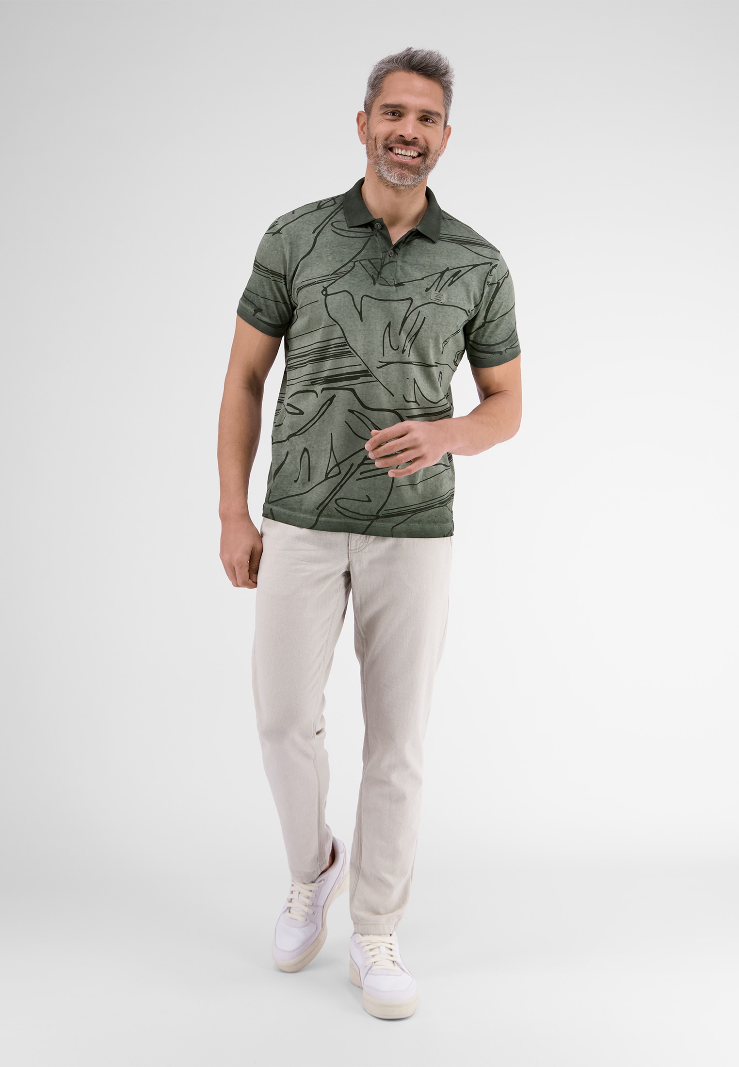 LERROS Poloshirt »LERROS Poloshirt *Floral Lines*«