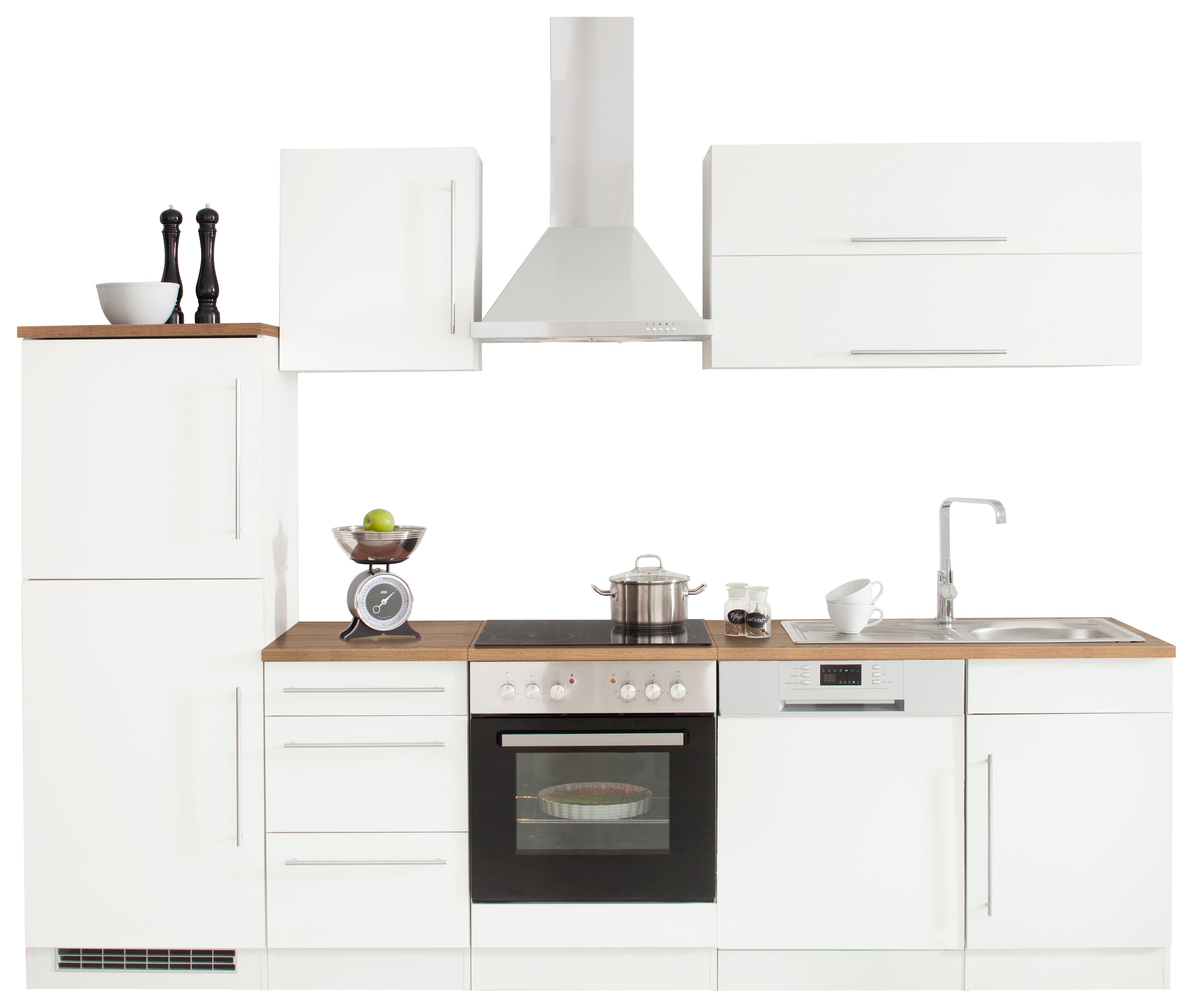 KOCHSTATION Küchenzeile »KS-Samos« Breite 280 cm, wahlweise mit E-Geräten, mit Arbeitsplatte