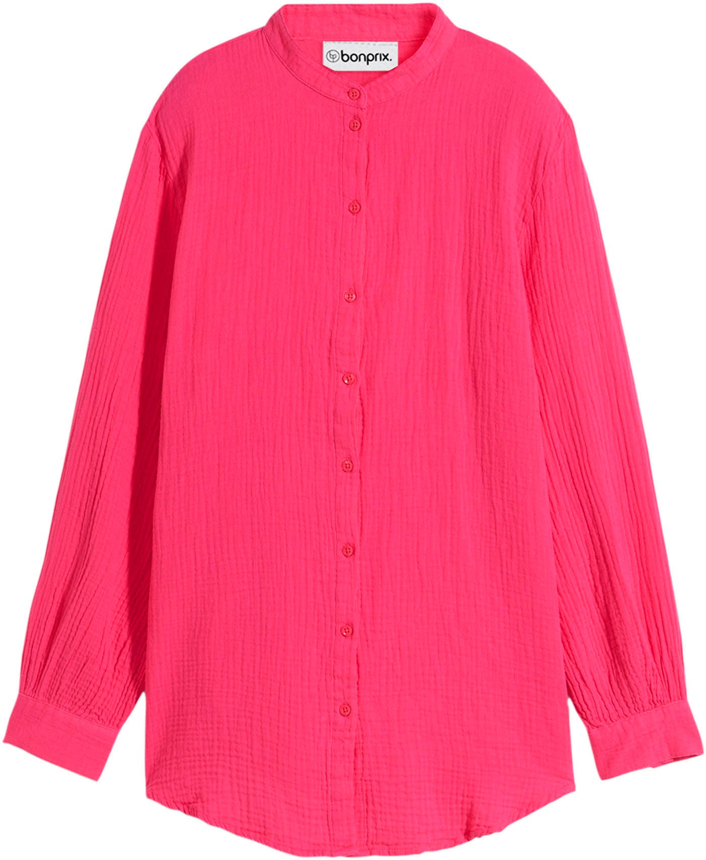 bonprix Langarmbluse »Musselin-Longbluse aus Baumwolle« Oversize-Passform, mit Seitenschlitzen, aus Musselin