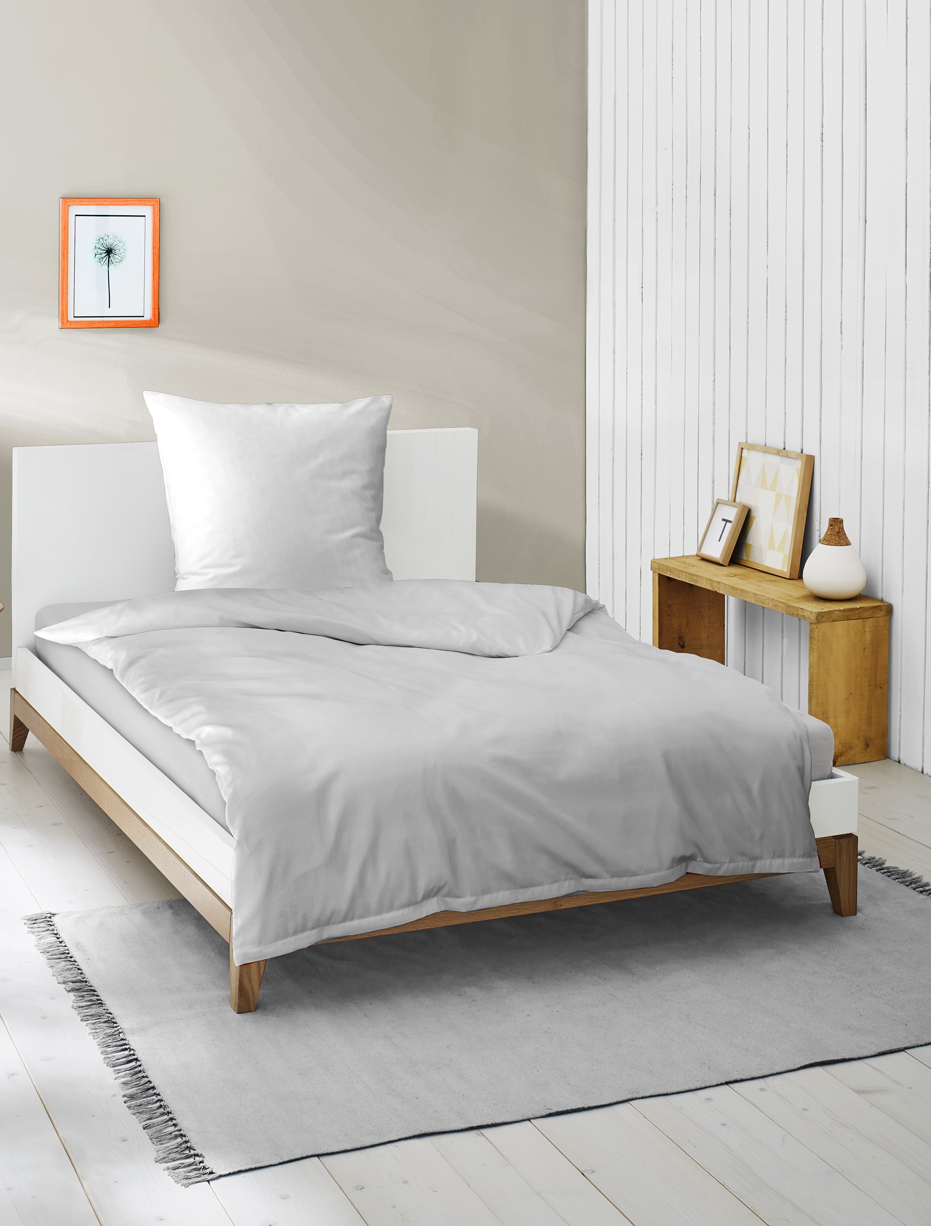BIERBAUM Bettwäsche »Elegant uni« 2 Stk. Mako-Satin, 100 % Baumwolle, Uni, pflegeleicht