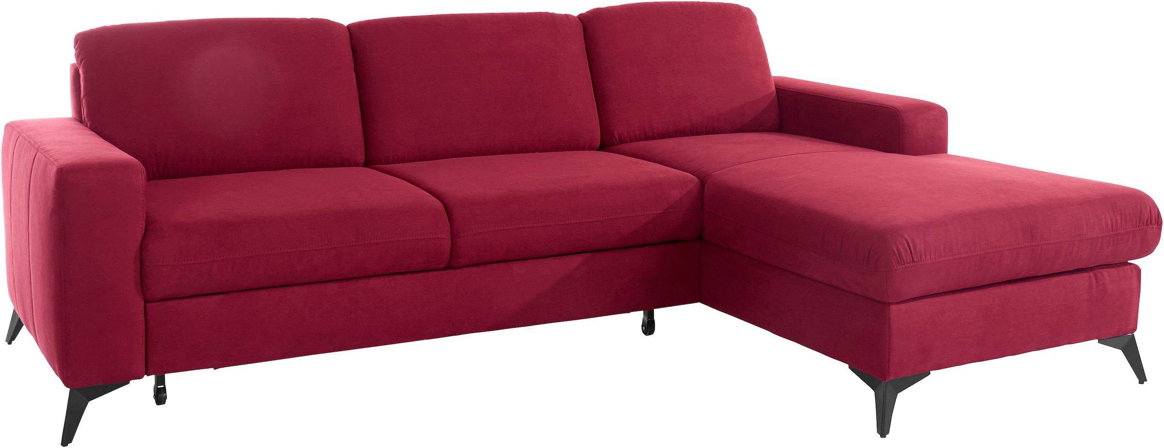 Places of Style Ecksofa »Lolland L-Form«, Wahlweise mit Bettfunktion und Bettkasten, Federkern