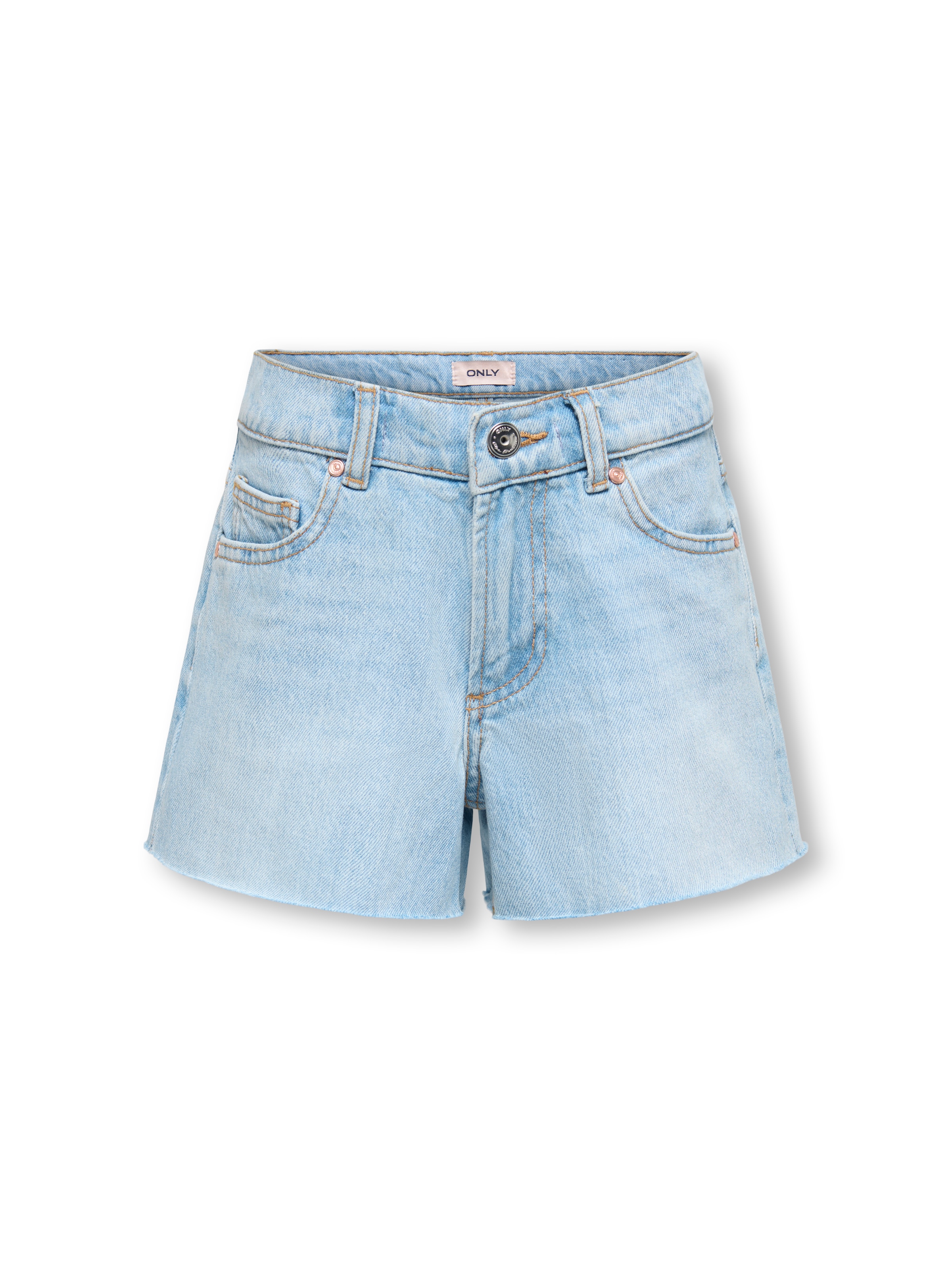 KIDS ONLY Jeansshorts »KOGROBYN HW RW SHORTS AZG84 DNM NOOS« mit offener Kante am Bein