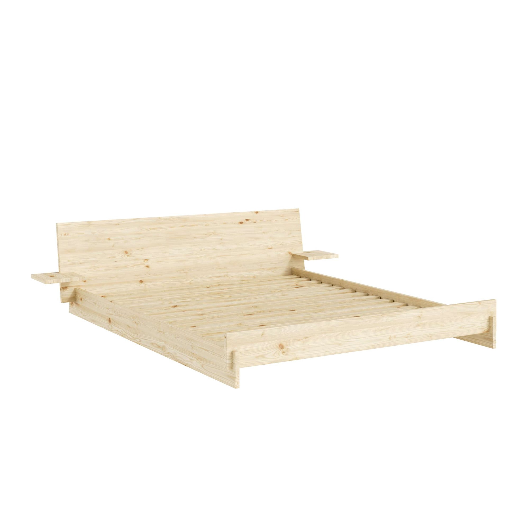 Karup Design Bettgestell »Latch Bed mit Kopfteil, FSC®-zertifiziertes Massivholz, Made in Europe« mit 2 Ablagen, inklusive Lattenrost, ohne Matratze, massive Qualität