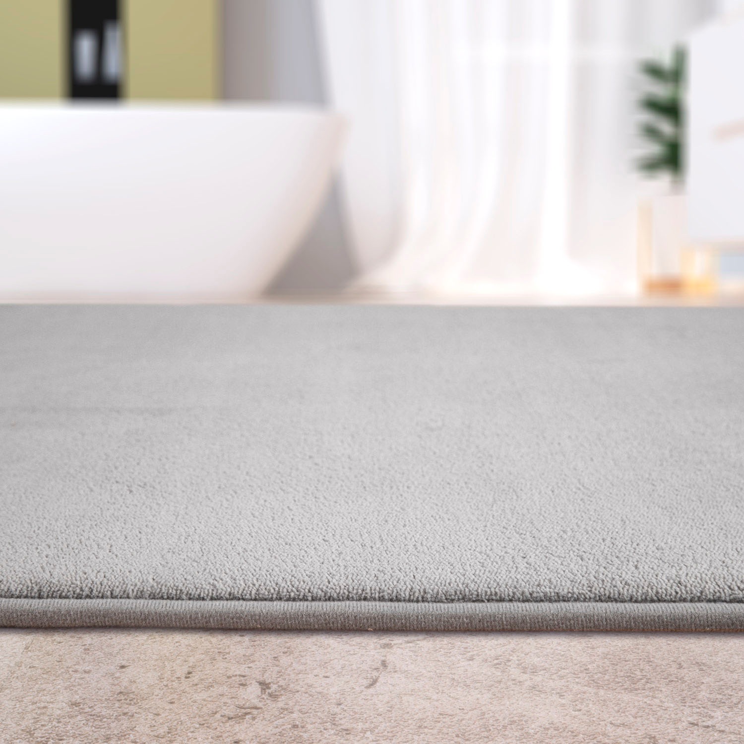 Paco Home Badematte »Corby 255, Memory-Schaum Effekt«, rutschhemmend beschichtet, fußbodenheizungsgeeignet, Badteppich, Uni Farben