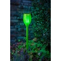 BONETTI LED Gartenfackel »Solar Fackel«, LED-Modul, 3 St., LED Solar Gartenfackel grün mit realer Flamme 3er Set
