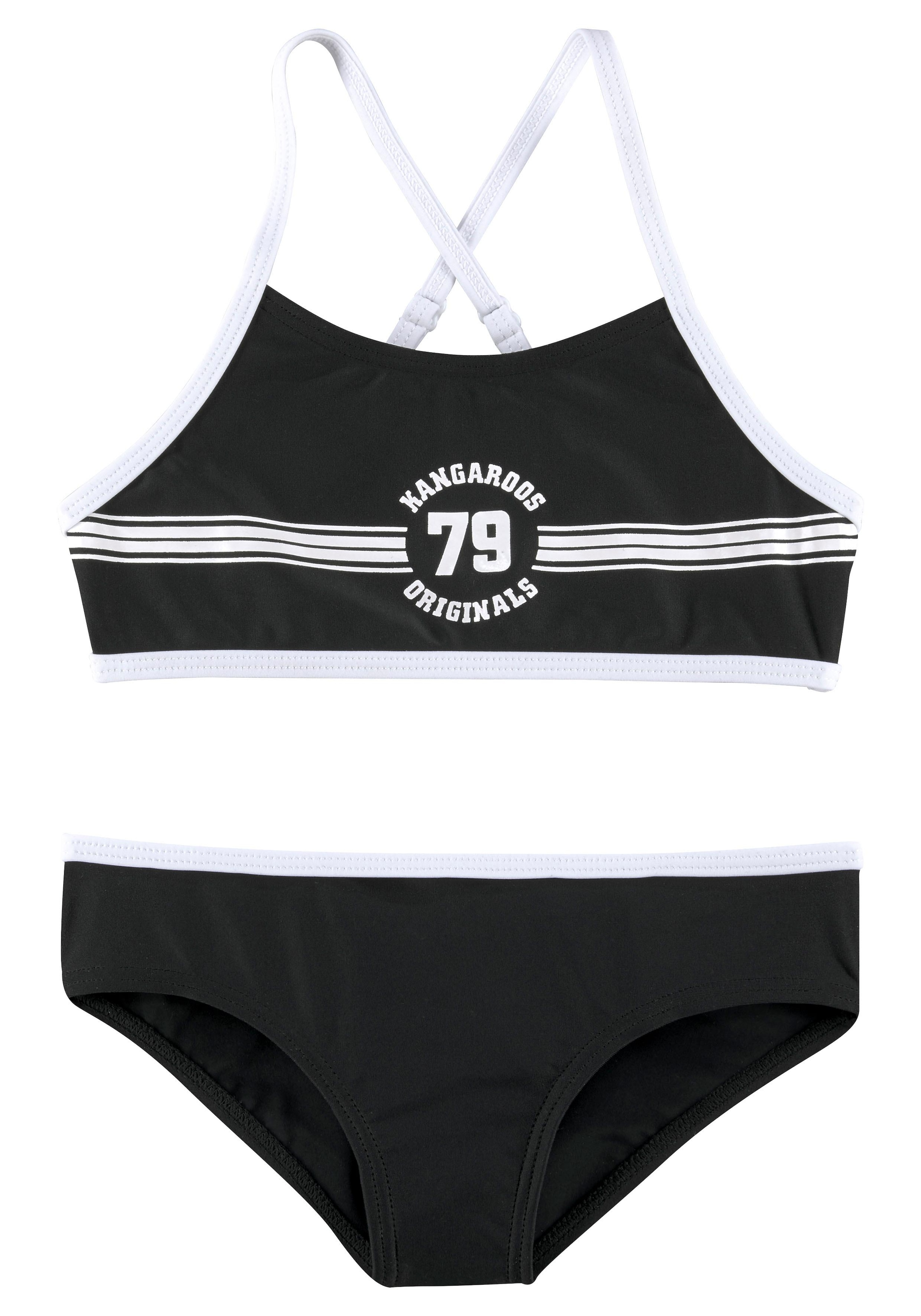 KangaROOS Bustier-Bikini »Sporty«, mit sportlichem Frontdruck bei OTTO