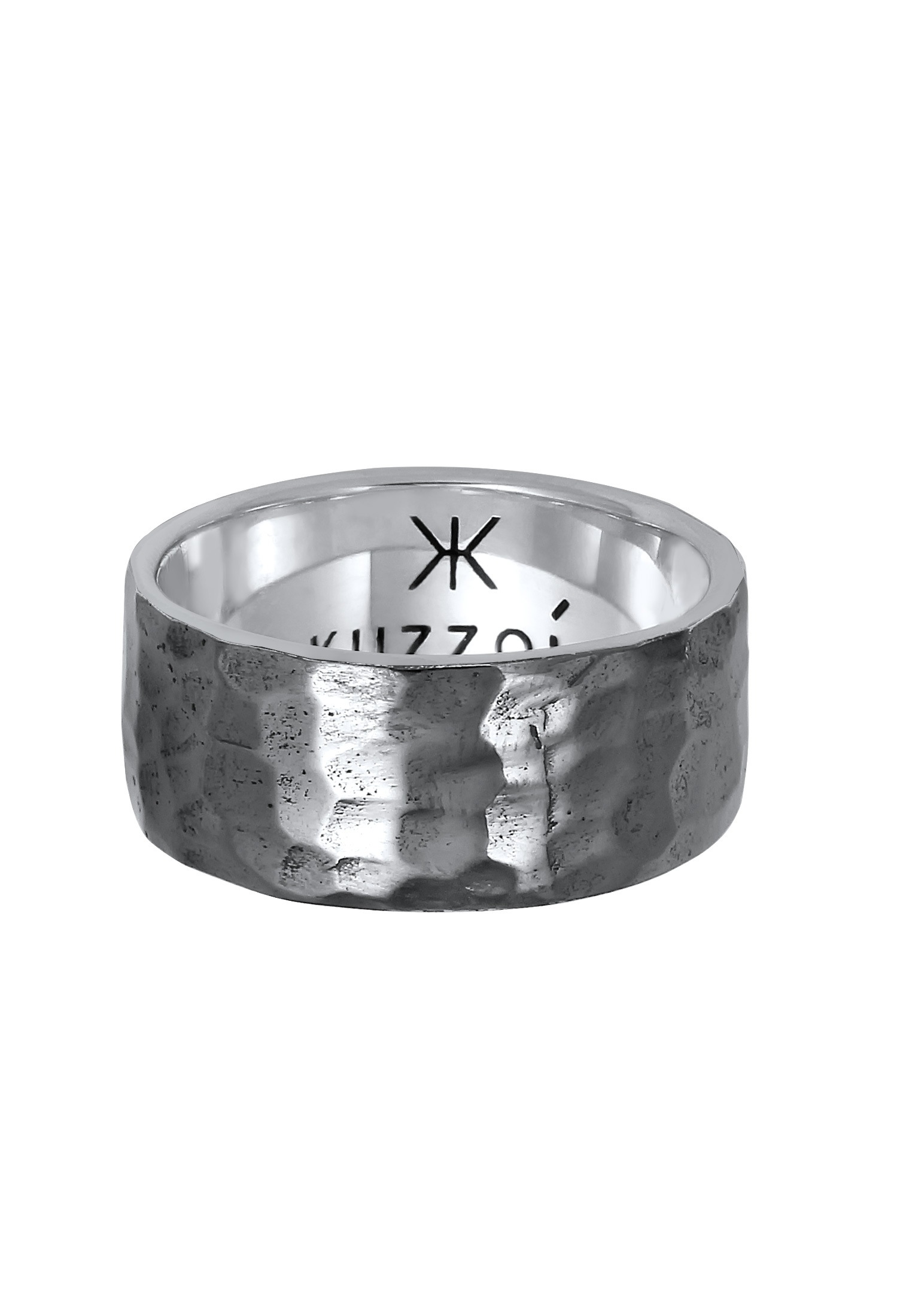 Kuzzoi Silberring »Ring Herren Gehämmert Markant Matt 925 Silber«