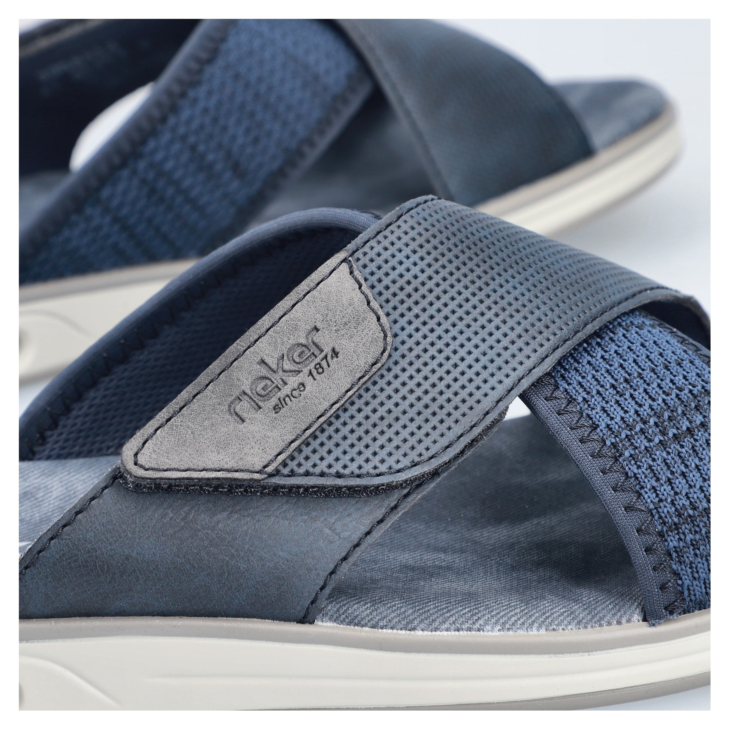 Rieker Pantolette, Sommerschuh, Strandschuh, Schlappen, Hausschuh mit Klettverschluss
