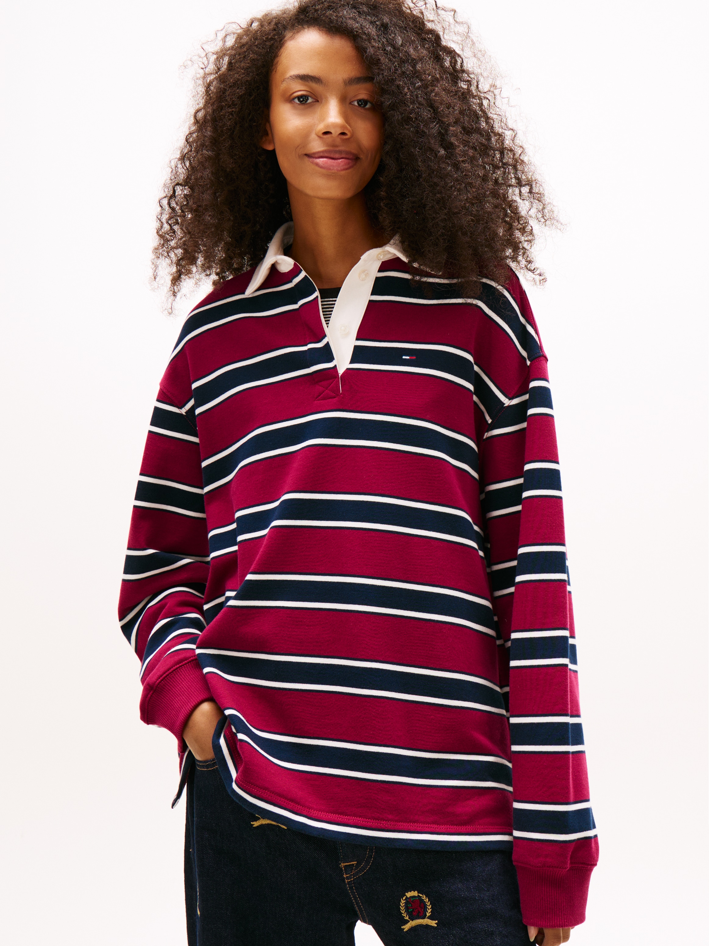 Tommy Jeans Sweatshirt »TJW RLX S-FLAG STRIPE RUGBY EXT«
