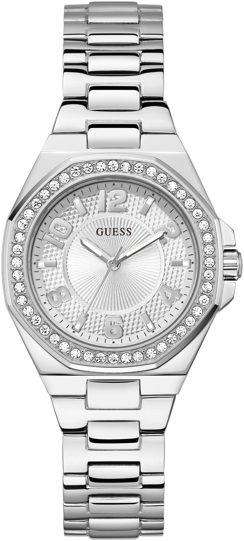 Guess Quarzuhr »CONTESSA« Armbanduhr, Damenuhr, Edelstahlarmband