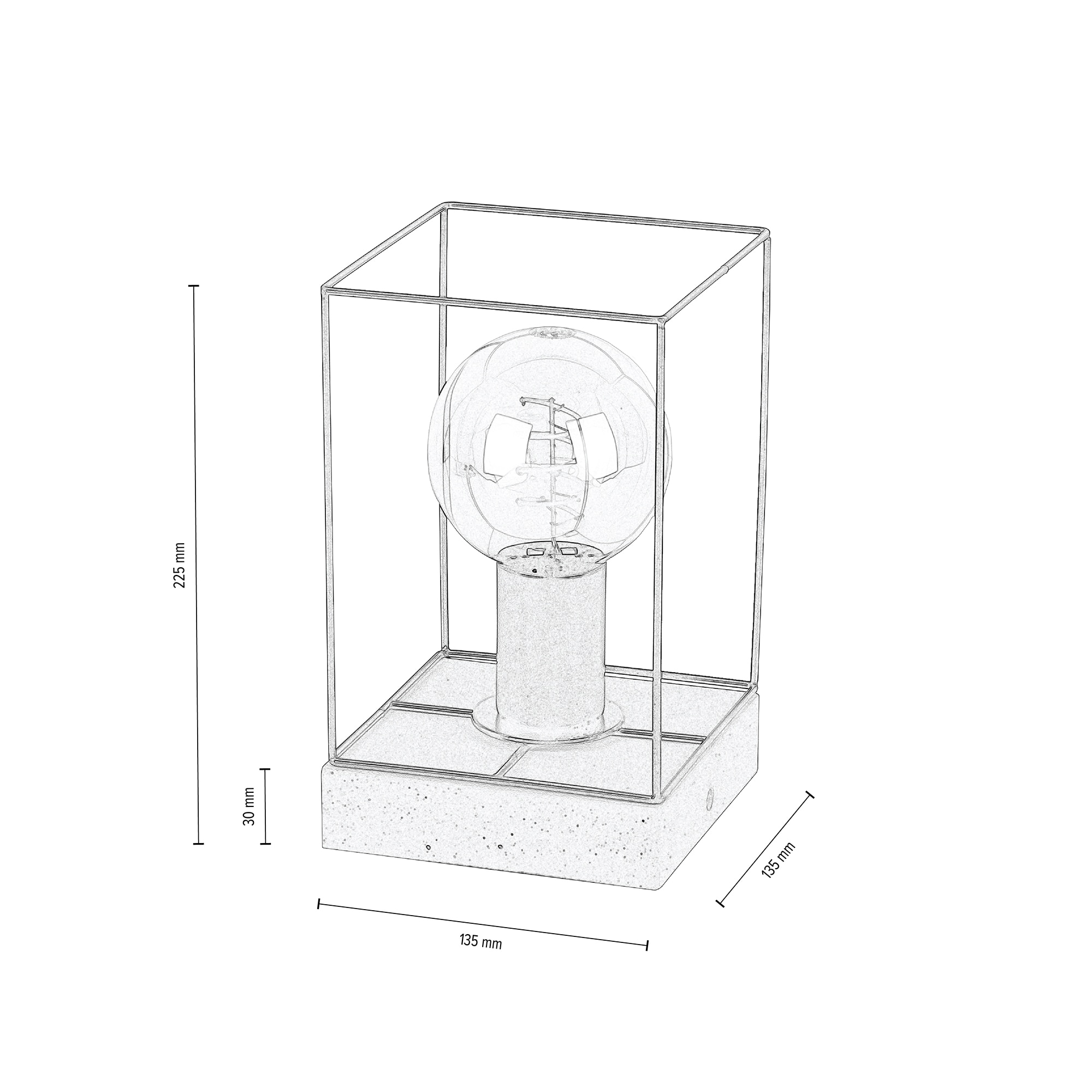 SPOT Light Tischleuchte »GRETTER CONCRETE«, 1 flammig, Leuchtmittel E27 | ohne Leuchtmittel, Aus echtem Beton und Metall, passende LM E27 / exklusive, Naturprodukt