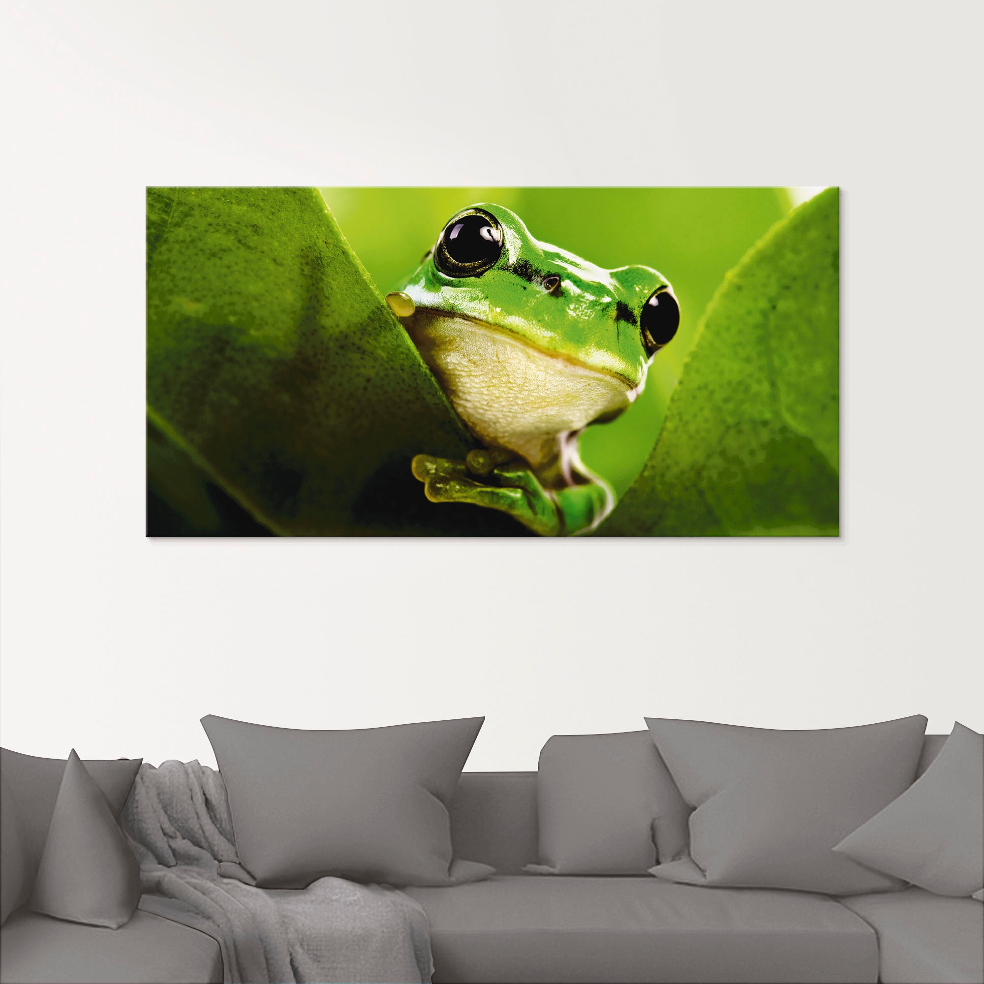Artland Glasbild »Ausspähender Frosch«, Wassertiere, (1 St.), in verschiedenen Größen