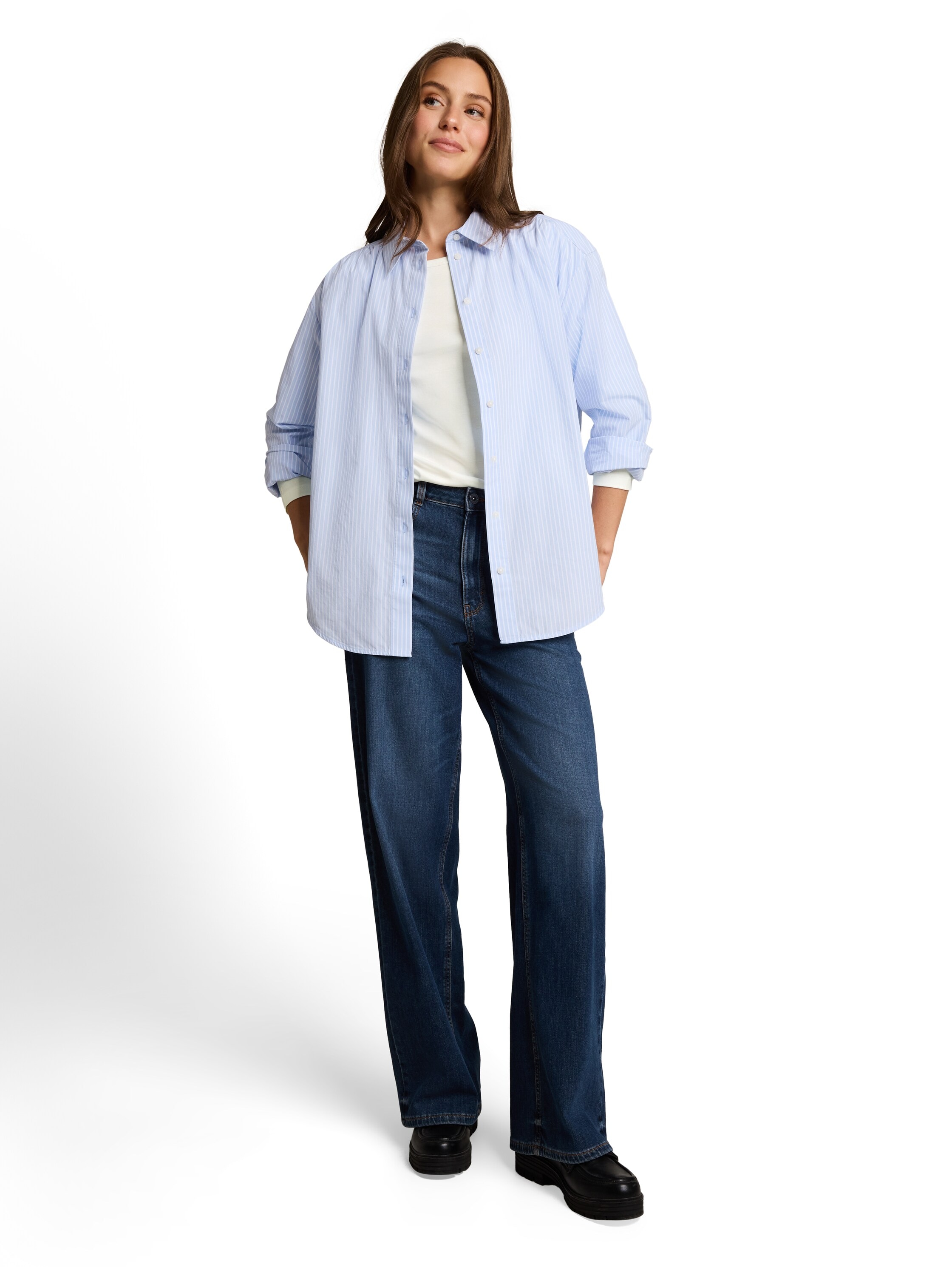 TOM TAILOR Langarmshirt »Regular« mit Rundhalsausschnitt und Stretch