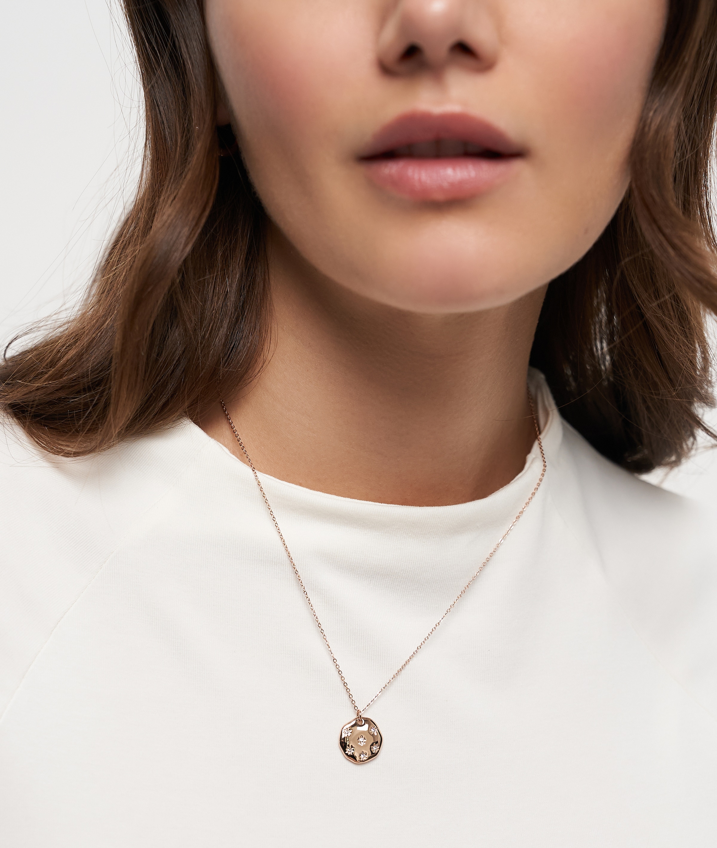 Tamaris Kette mit Anhänger »Schmuck Geschenk Halskette mit Plättchen Anhänger Little Twinkle« mit Zirkonia (synth.)