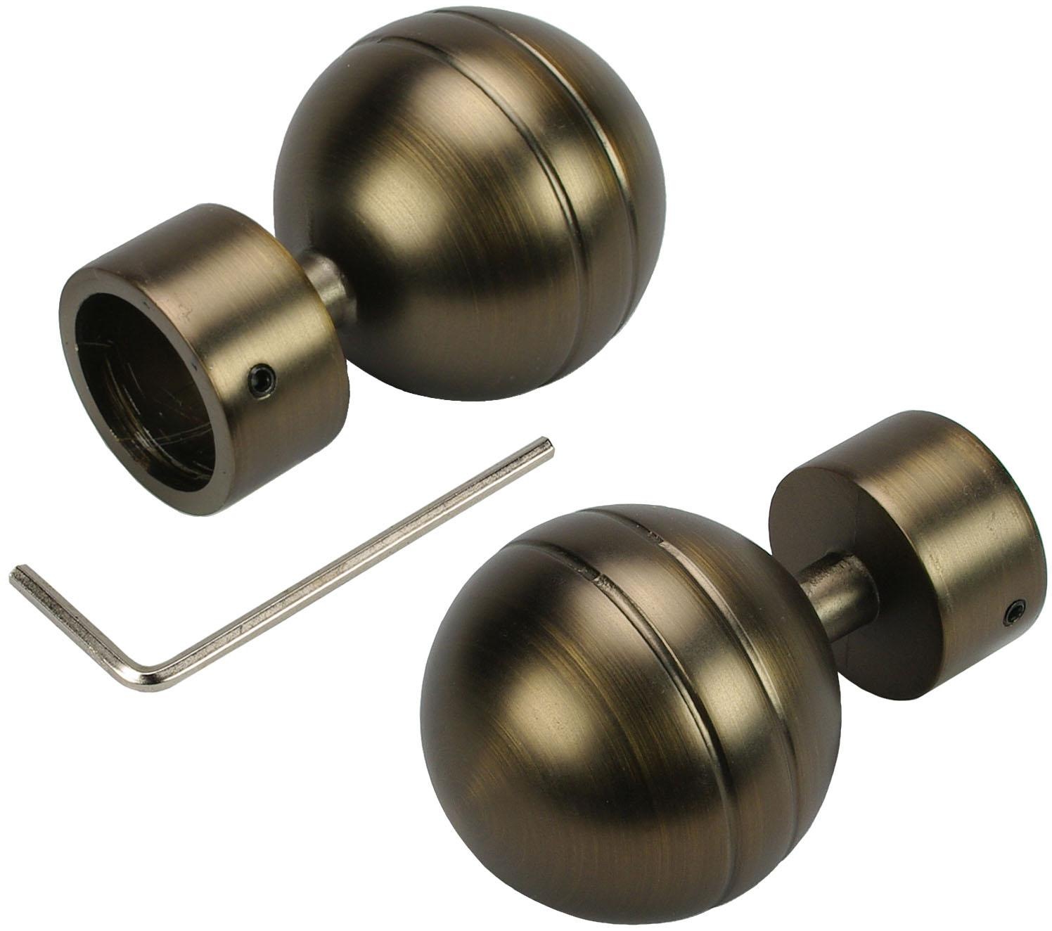 Liedeco Gardinenstange »CELKUGEL01SG1L«, 1 läufig-läufig, Fixmaß, 1-läufig im Fixmaß Ø 25 mm