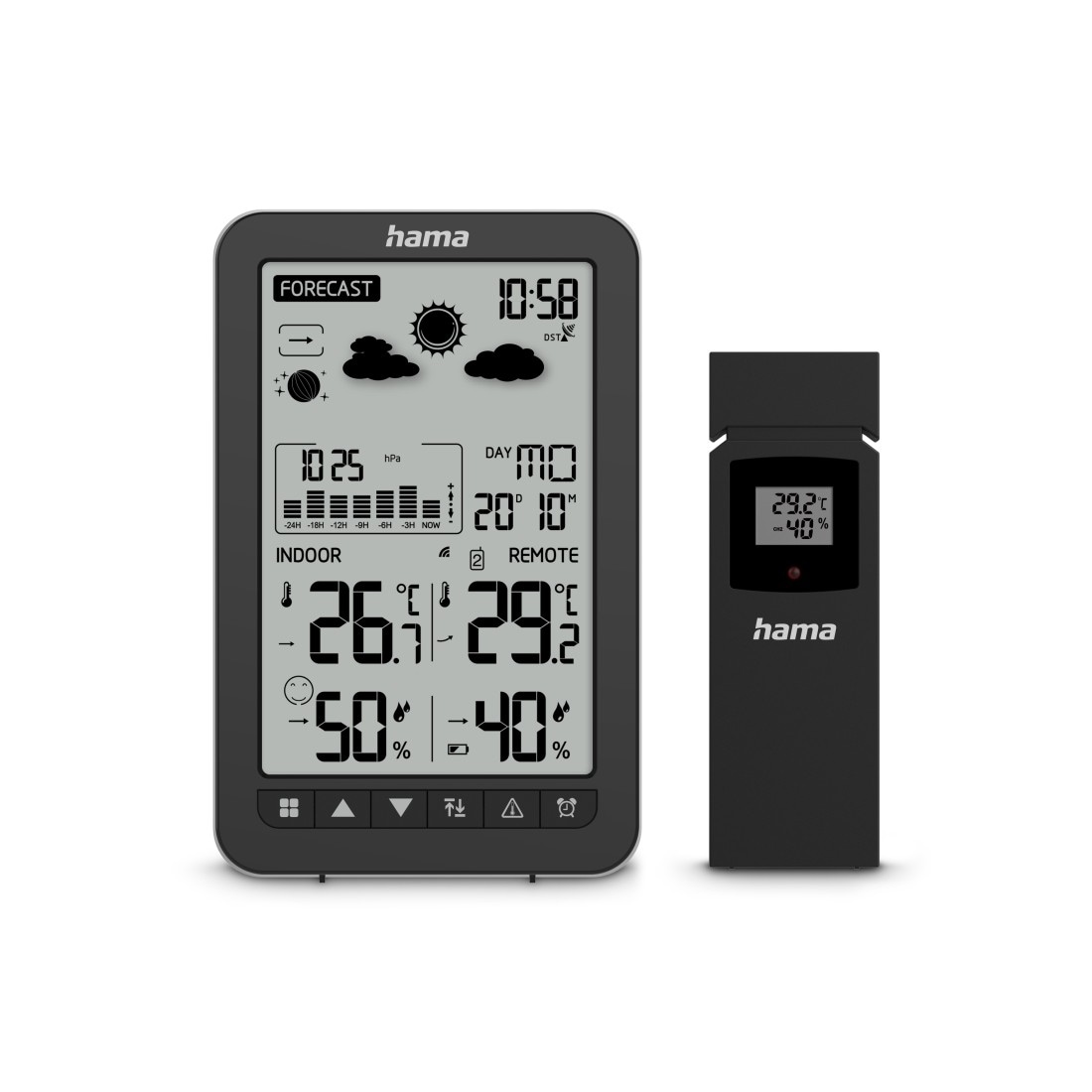 Hama Wetterstation »Wetterstation "Ko Samui" mit Außensensor, Funk« () Wecker, Innen-/Außentemperatur, Thermo-/Hygro-/ Barometer