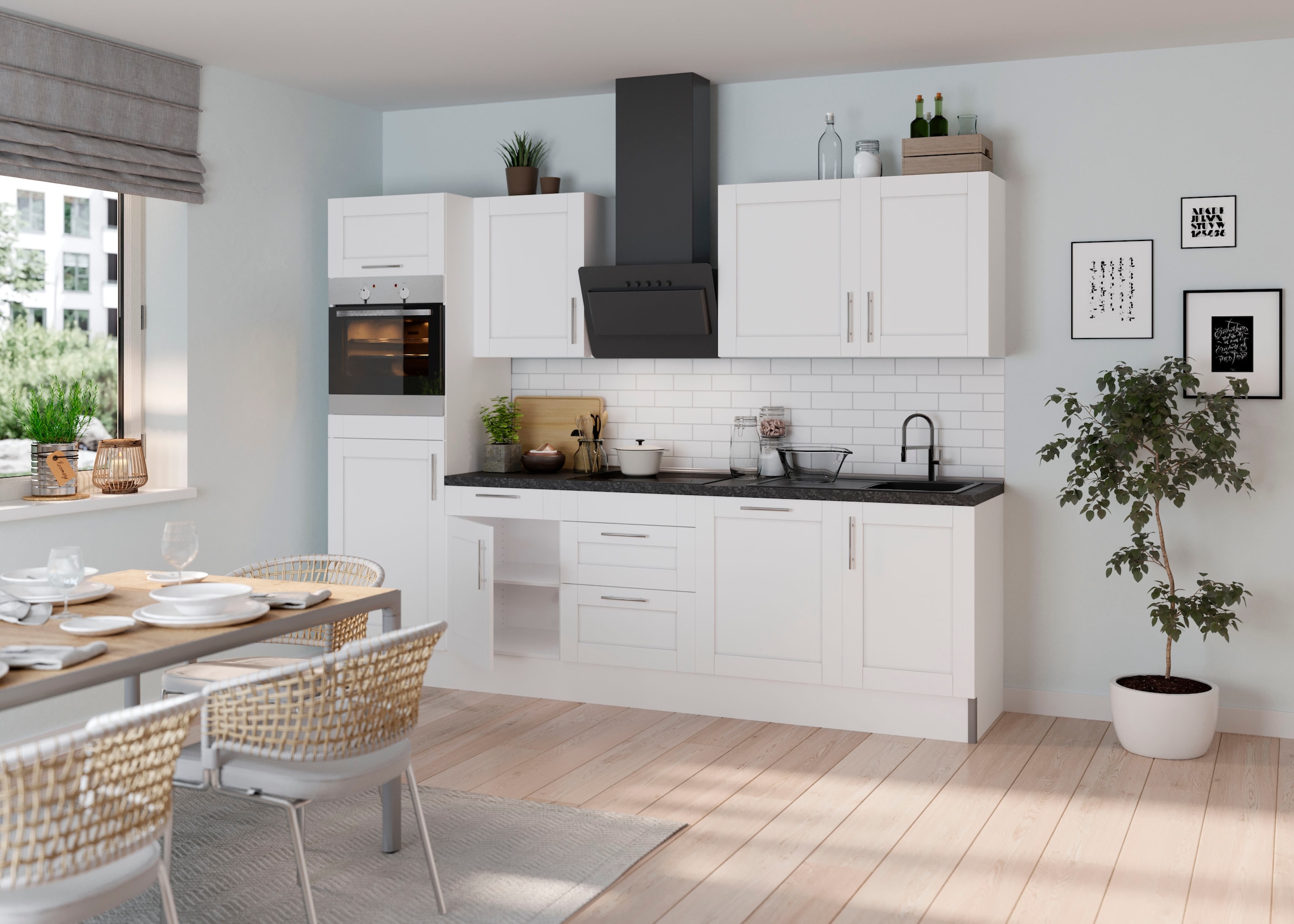 OPTIFIT Küche »Ahus«, Breite 280 cm,wahlw. mit E-Geräten,Soft Close Funktion,MDF Fronten