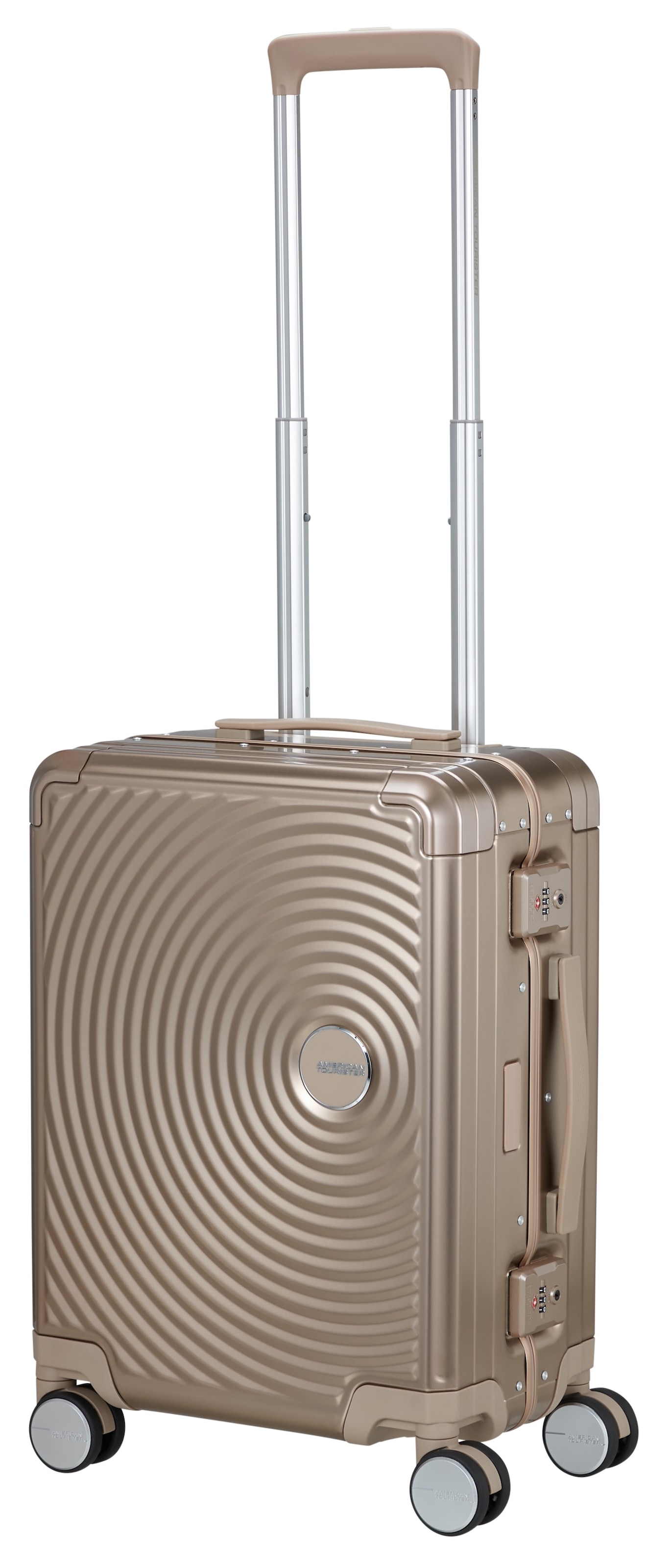 American Tourister® Hartschalen-Trolley »SOUNDBOX ALU, verschiedene Größen und Farben« 39 l 4 Rollen Hartschalen-Koffer zwei TSA-Schlösser Aluminium-Koffer