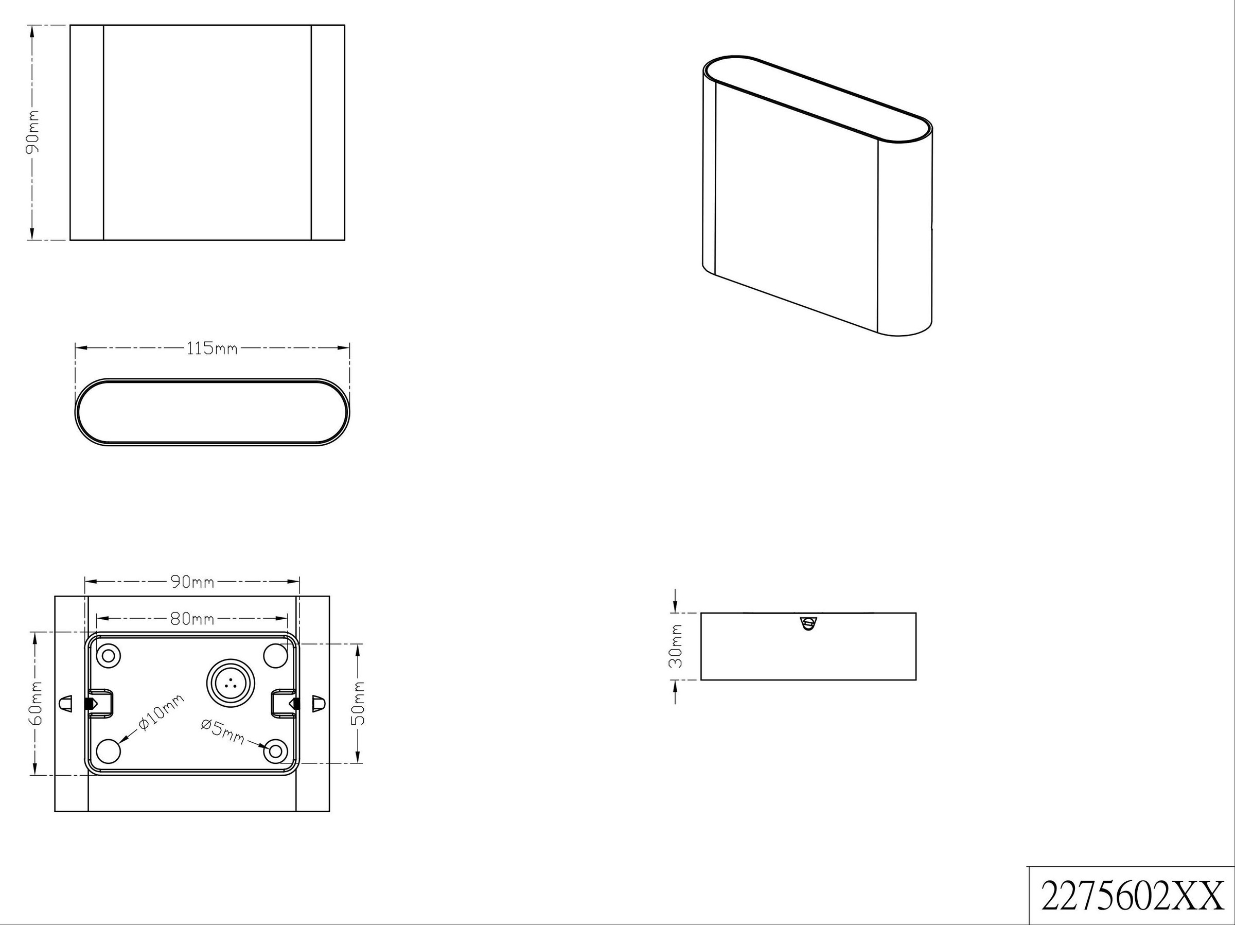 TRIO Leuchten LED Außen-Wandleuchte »Thames« LED-Board 1 Stk. Warmweiß Höhe/Tiefe 9/3 cm mit  UP and DOWN - Beleuchtung