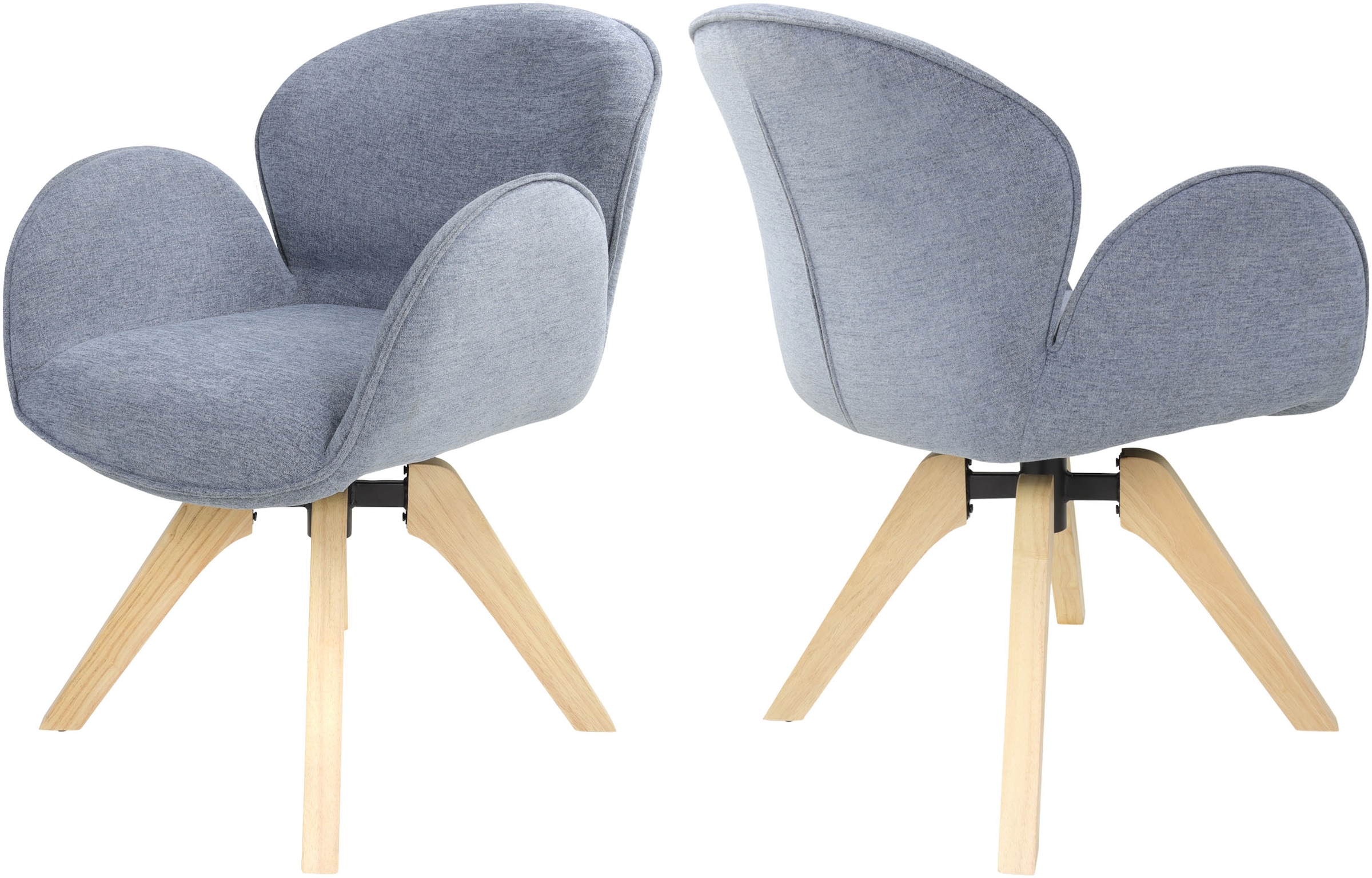 TOM TAILOR HOME Armlehnstuhl »WINGS ARMCHAIR« (Set) 2 Stk.mit Armlehnen, drehbar, Rückholfunktion, Massivholzgestell