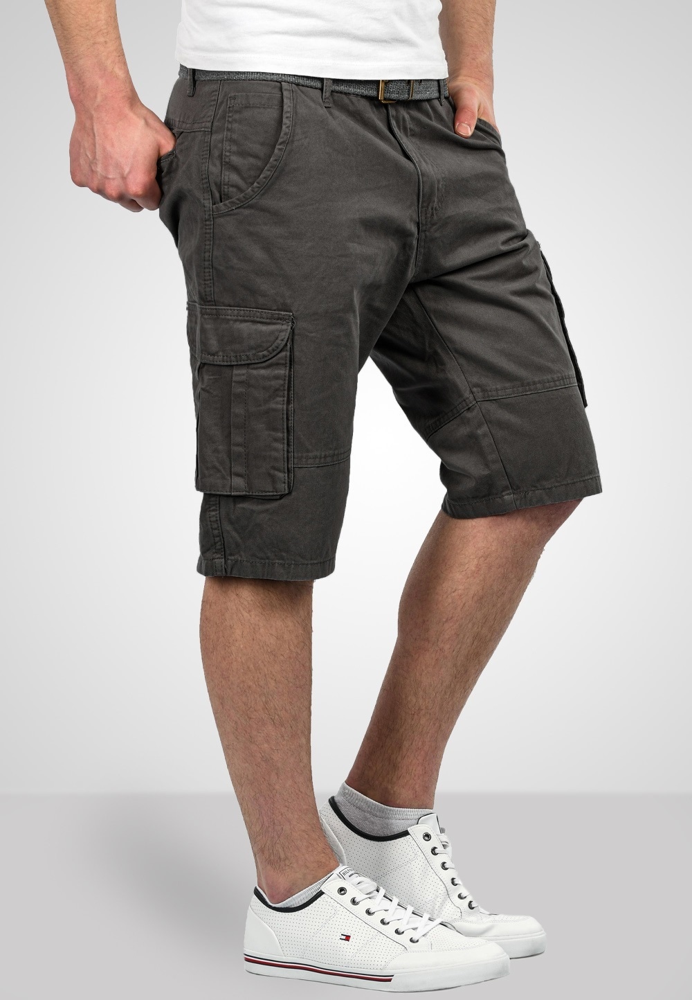 Alessandro Salvarini Cargoshorts »A. Salvarini Herren Designer Cargo Shorts Cargoshorts kurze Hose Gürtel AS037«