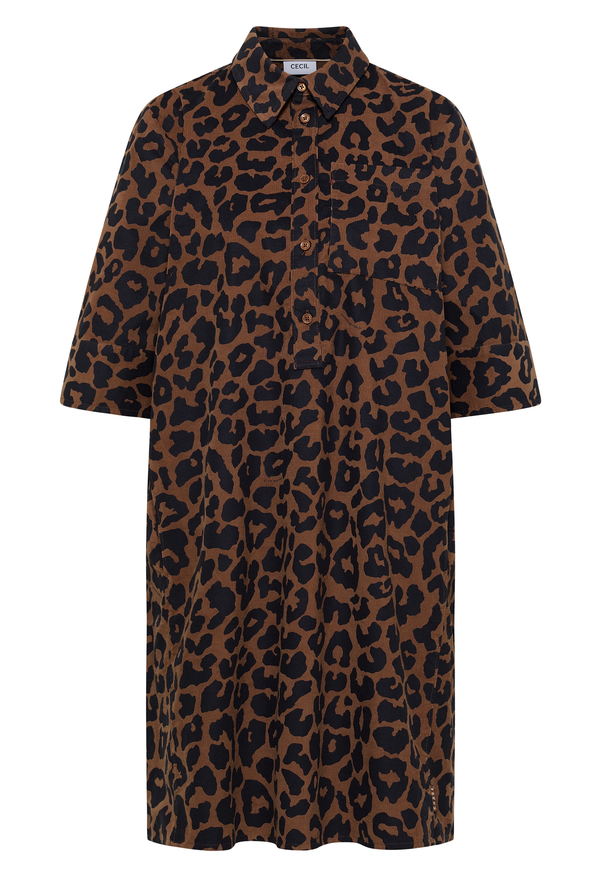Cecil Cordkleid Brusttasche Animal Print, Brusttasche, Baumwolle