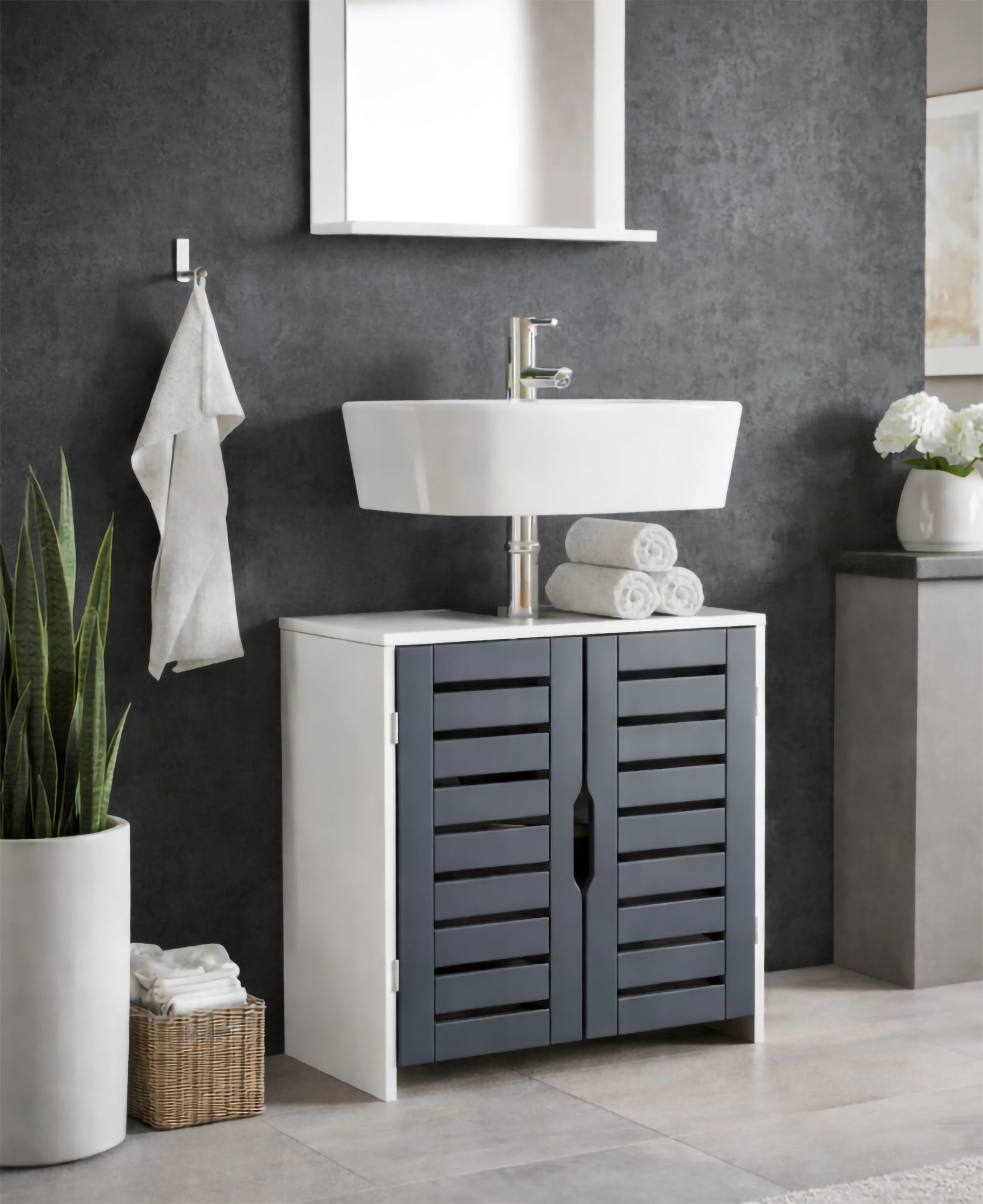 VCM Waschbeckenschrank »Holz Badschrank Badunterschrank Waschbecken Flonali« 1 Stk. tlg.