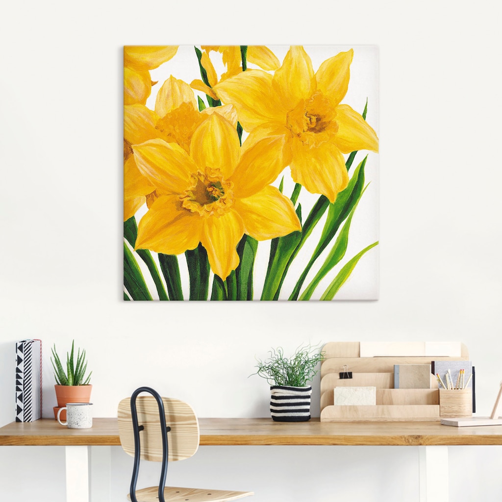Artland Leinwandbild »Gelbe Narzissen«, Blumen, (1 St.)