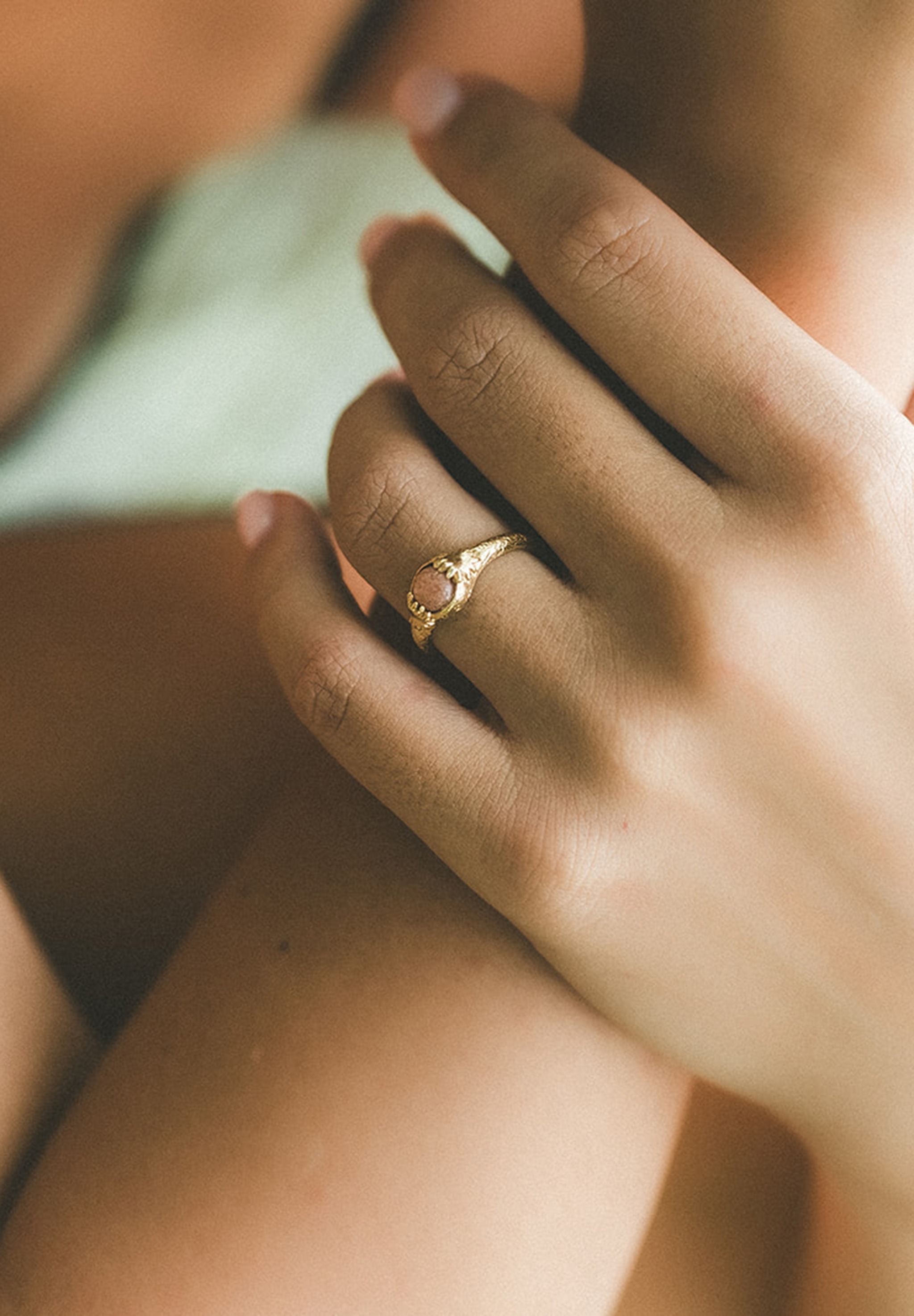 HAZE & GLORY Silberring »Ring Sonnenstein Orange 925 Sterling Silber - Sun Whisper«