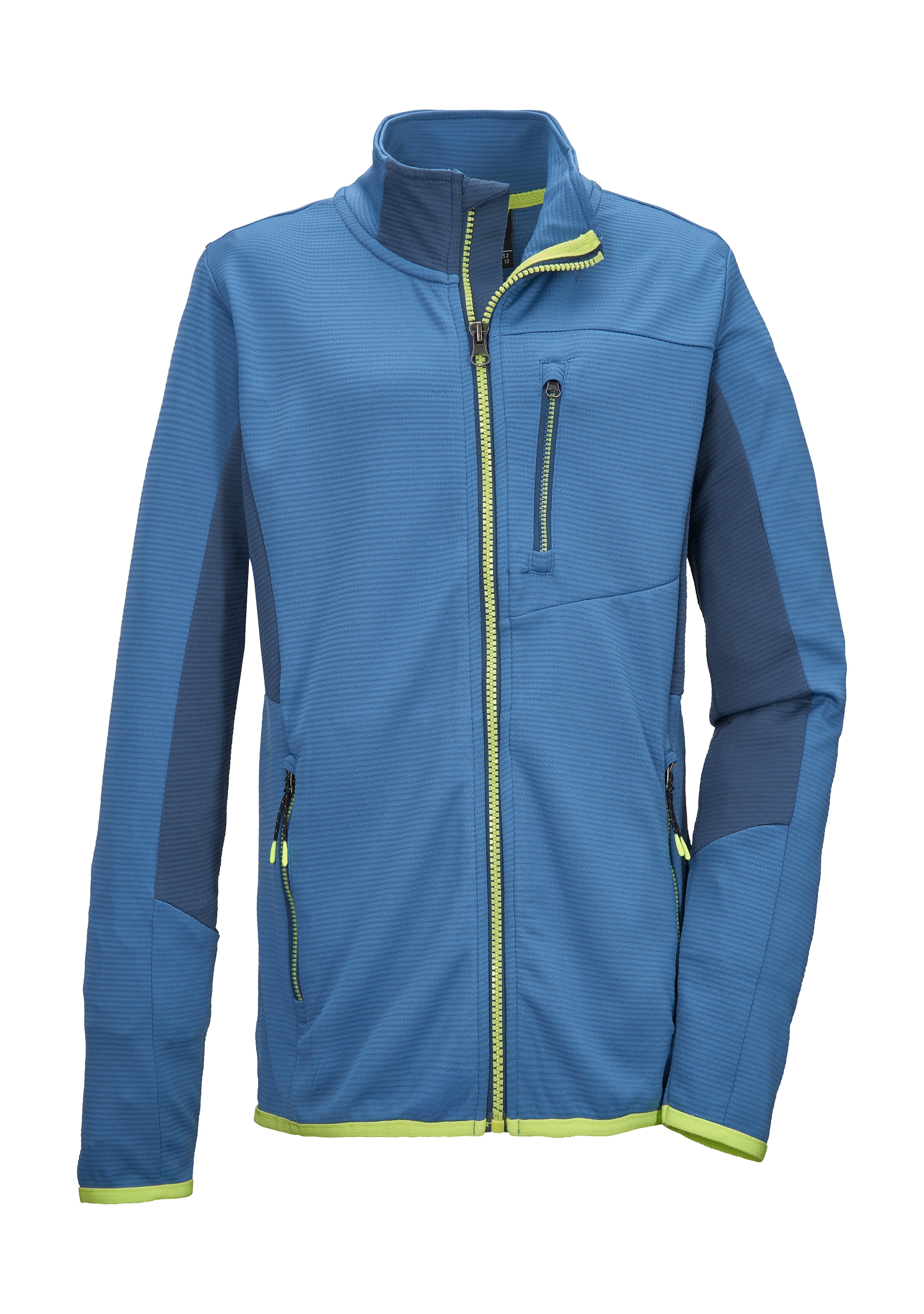 Killtec Strickjacke »KOS 140 BYS FLX JCKT« Colourblock-Design, 2-Wege-Stretch, Kinnschutz, vielseitig einsetzbar