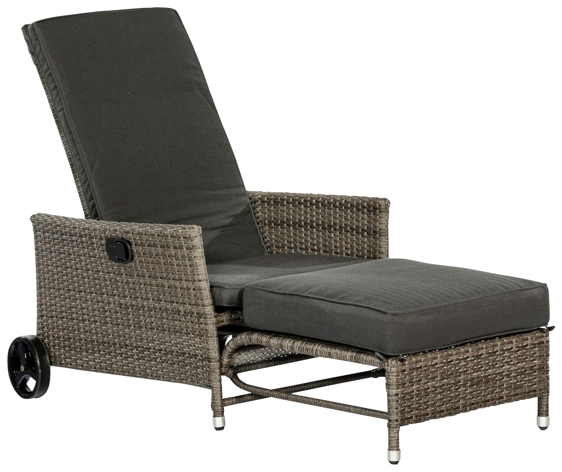 Gartensessel »Komfort Deckchair«, (4-tlg.), Stahl/Kunststoff, inkl. Auflagen