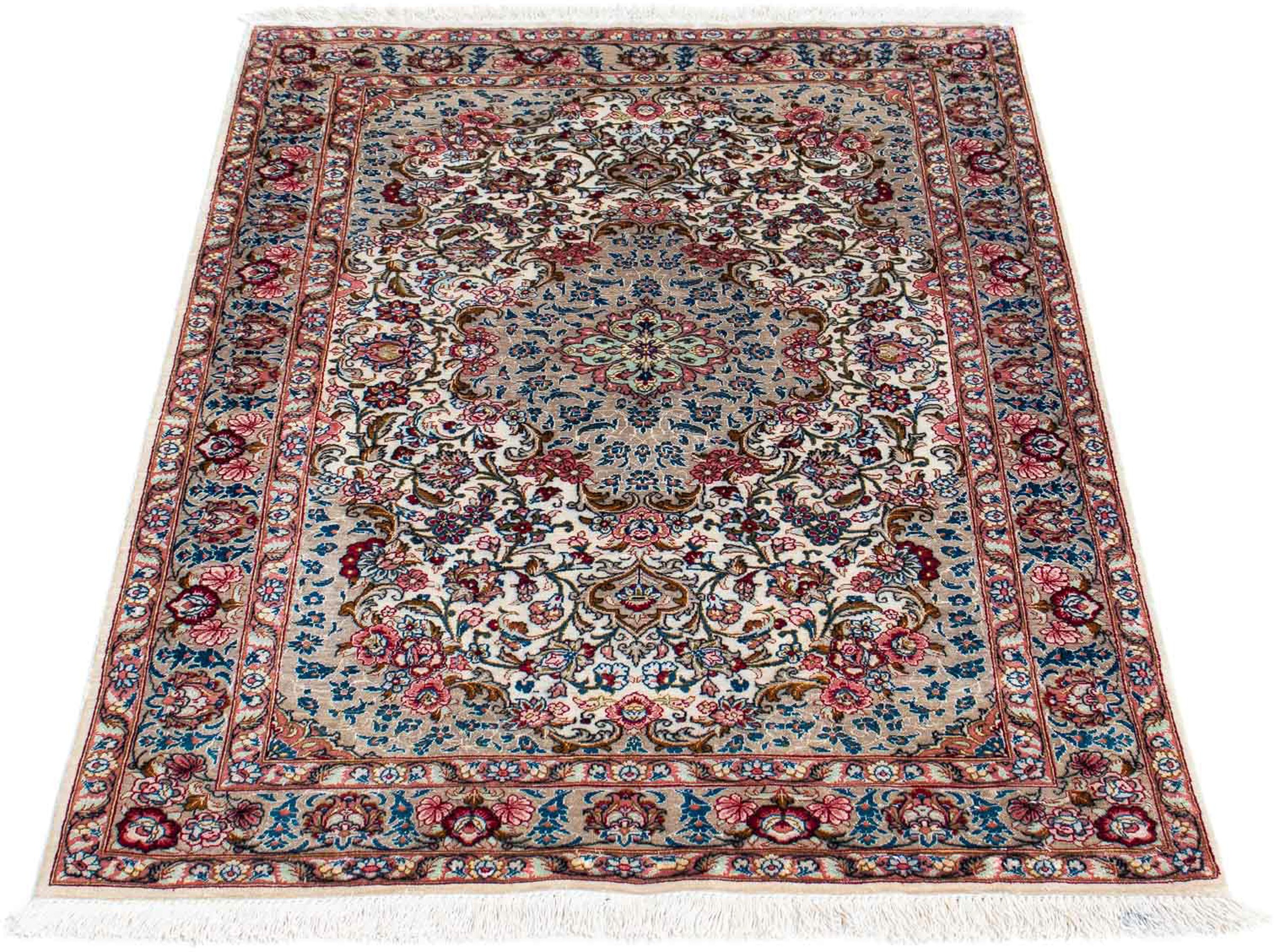 morgenland Orientteppich »Perser - Ghom - 120 x 80 cm - mehrfarbig«, rechteckig, 10 mm Höhe, Wohnzimmer, Handgeknüpft, Einzelstück mit Zertifikat