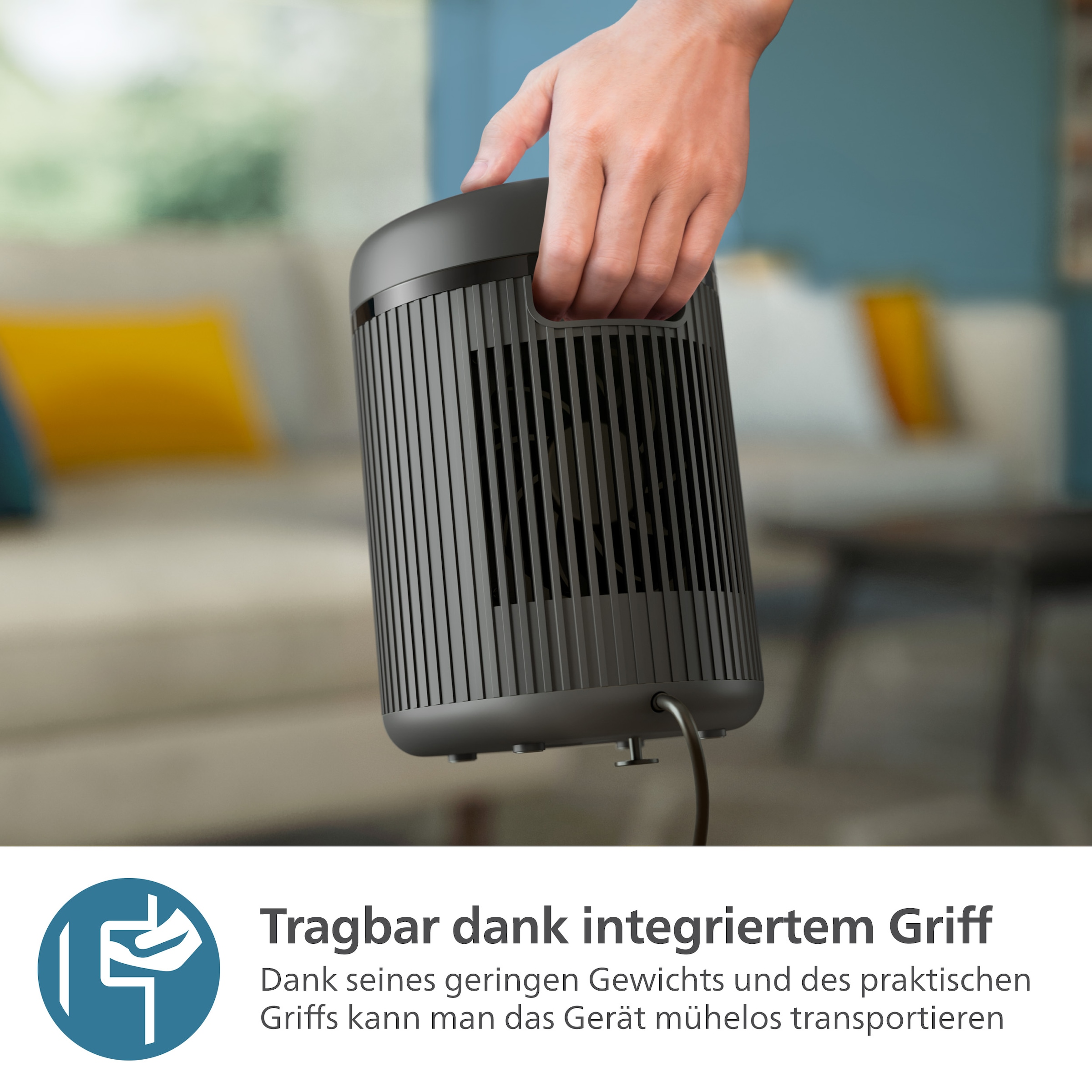 Philips Heizlüfter »aus Keramik, Kompakt 2000 Series CX2120/01, spart bis zu 25 % Energie«, 1500 W, mit schnellem Aufheizen in nur 2 Sekunden, extrem leise