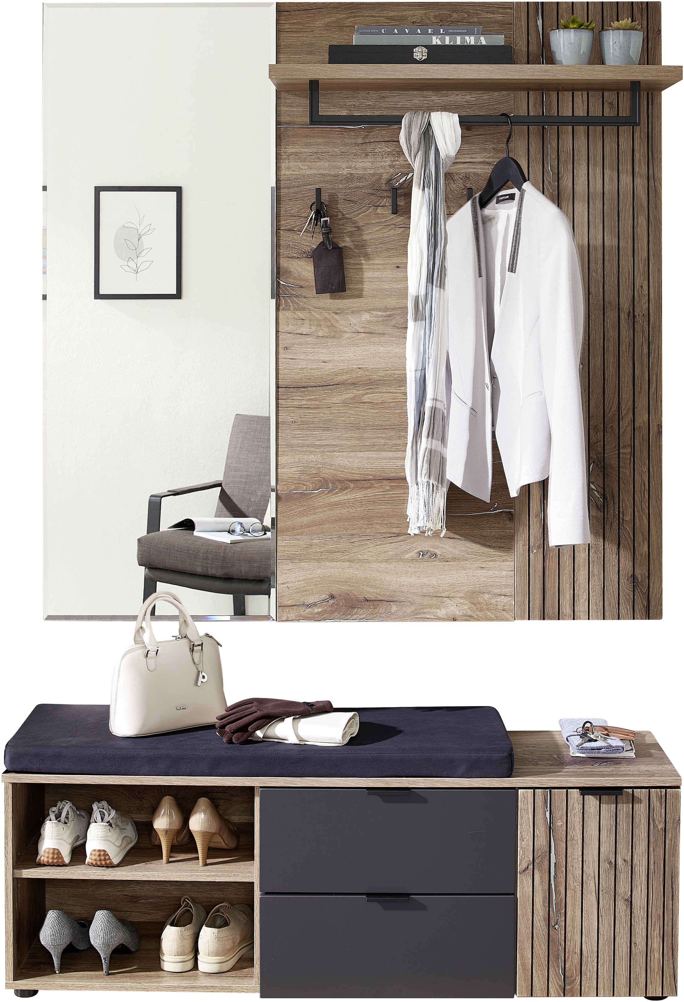 Innostyle Garderoben-Set »LINEA Garderoben Set,besteht aus 2 Typen, 134x204x38cm (B/H/T)«, (2 St.)