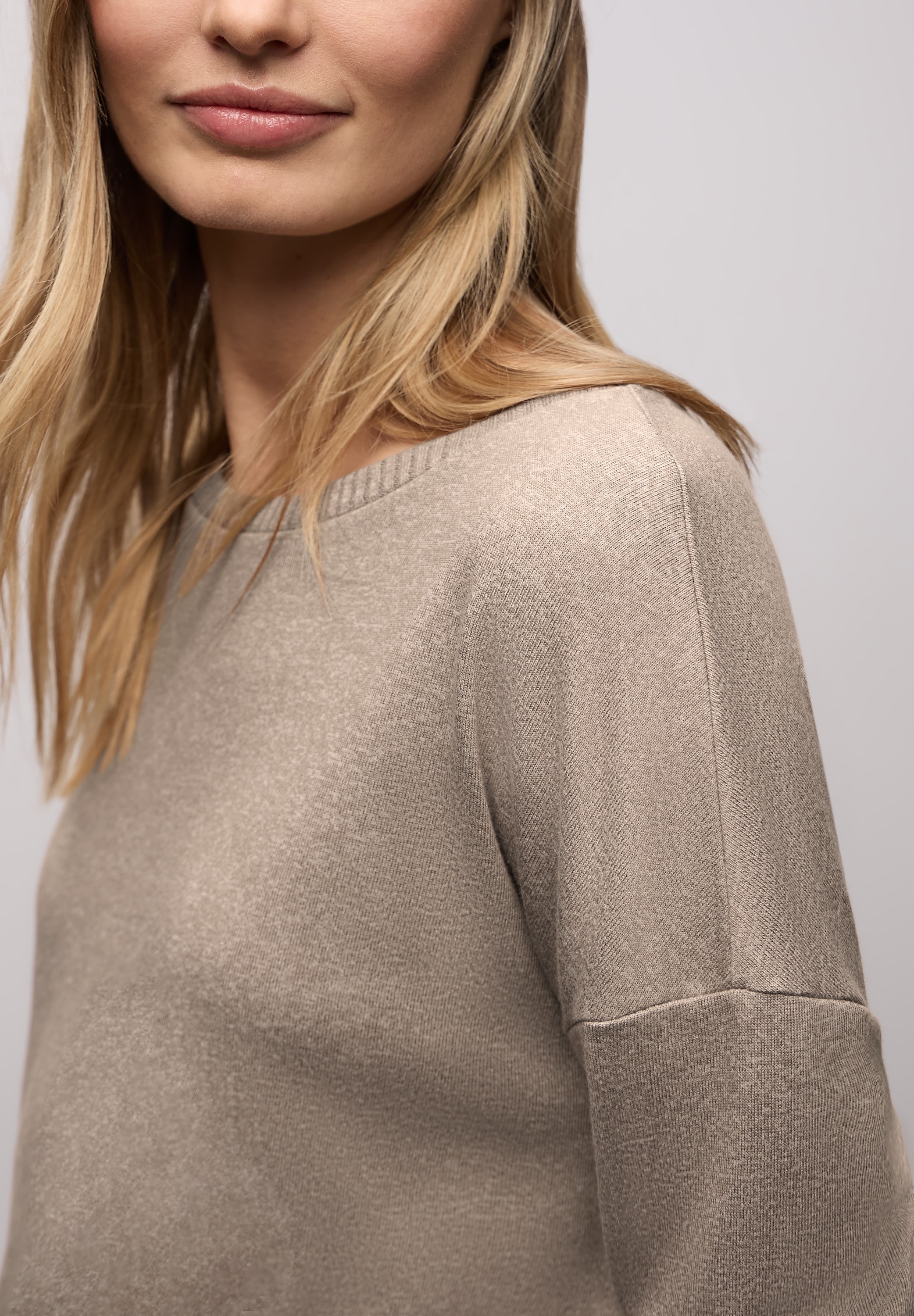 STREET ONE Langarmshirt im Melange Look