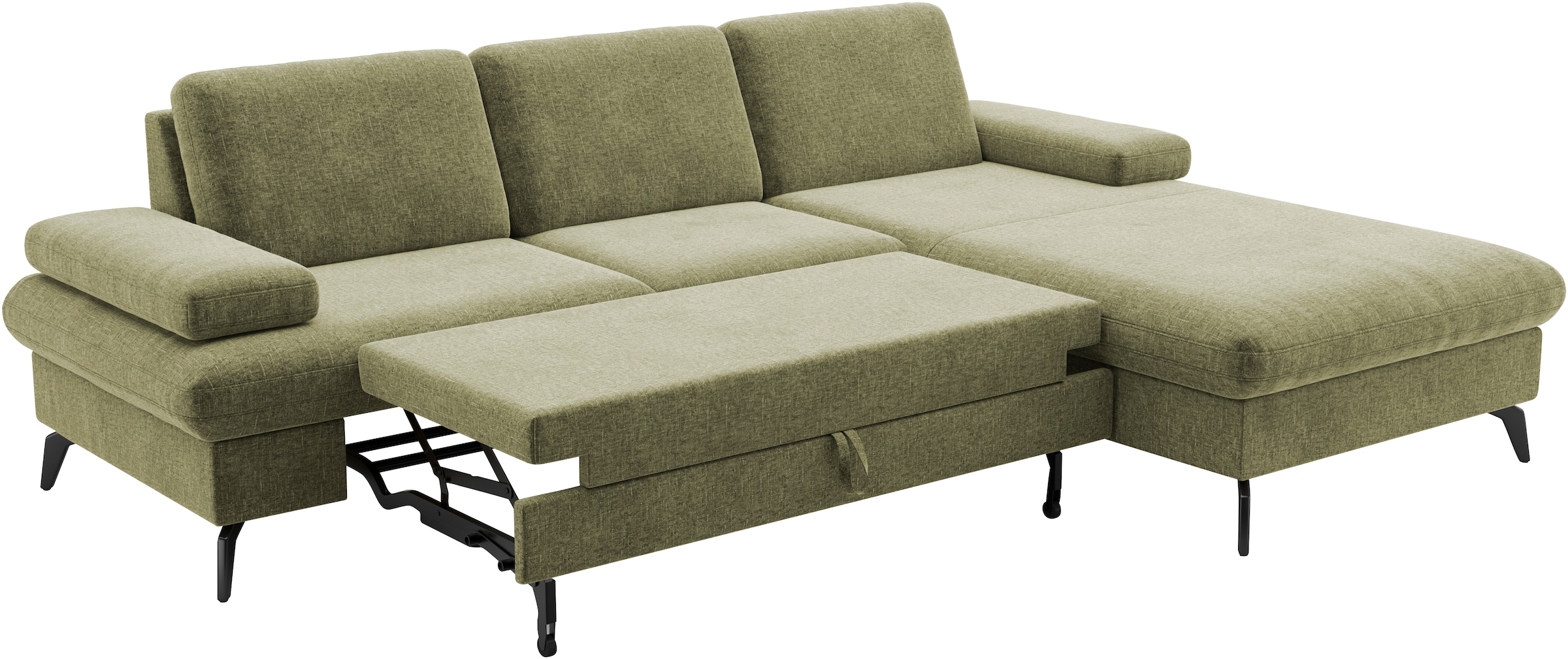 sit&more Ecksofa »Morris Jubi L-Form«, inkl. Armteilfunktion und 1 Zierkissen, wahlweise mit Bettfunktion